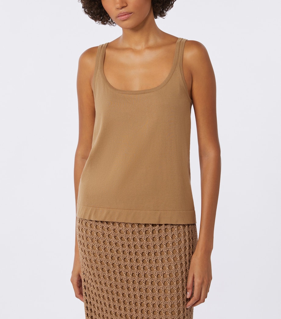 Max Mara Womens Knitted Tank Top Desert Image 4
