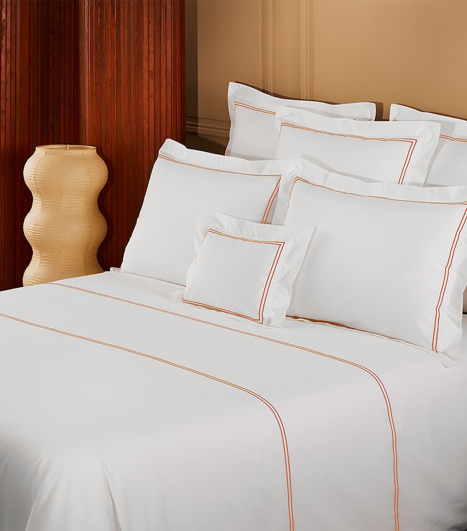 Organic Cotton Duo Orange Super King Duvet Cover (260cm x 220cm) ORANGE Image 4