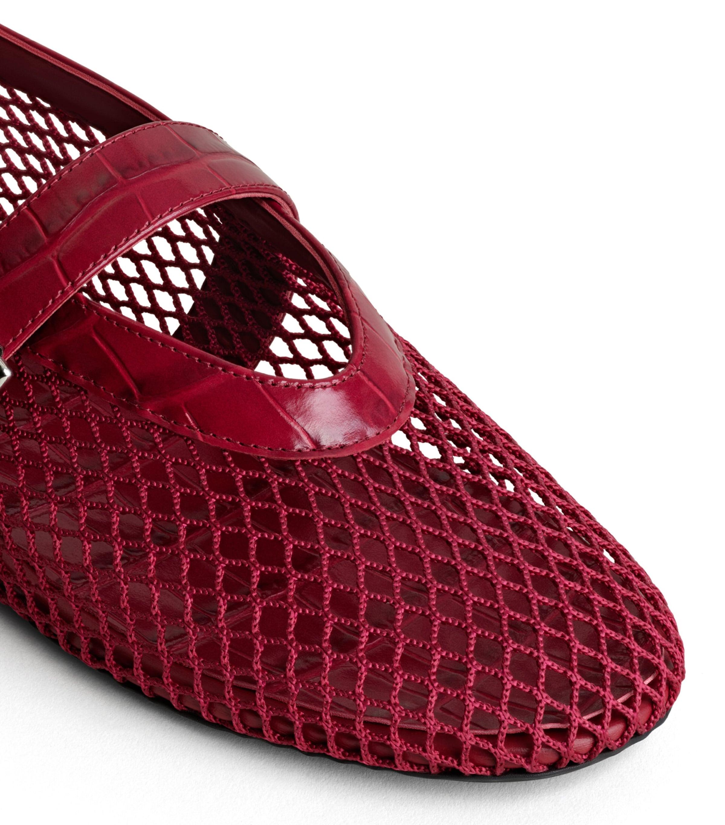 Alaïa Fishnet Ballet Flats Cherry Image 4