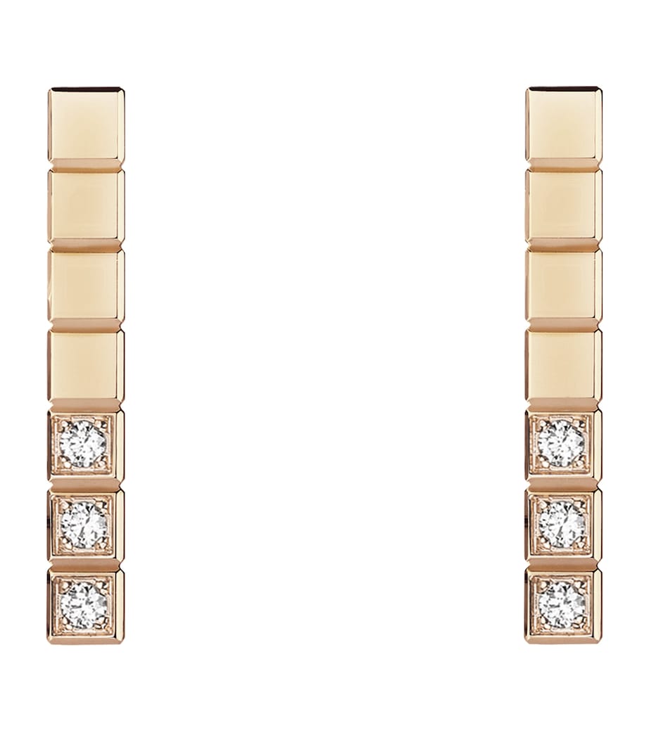 Rose Gold and Diamond Ice Cube Earrings 18K ROSE GOLD Image 1