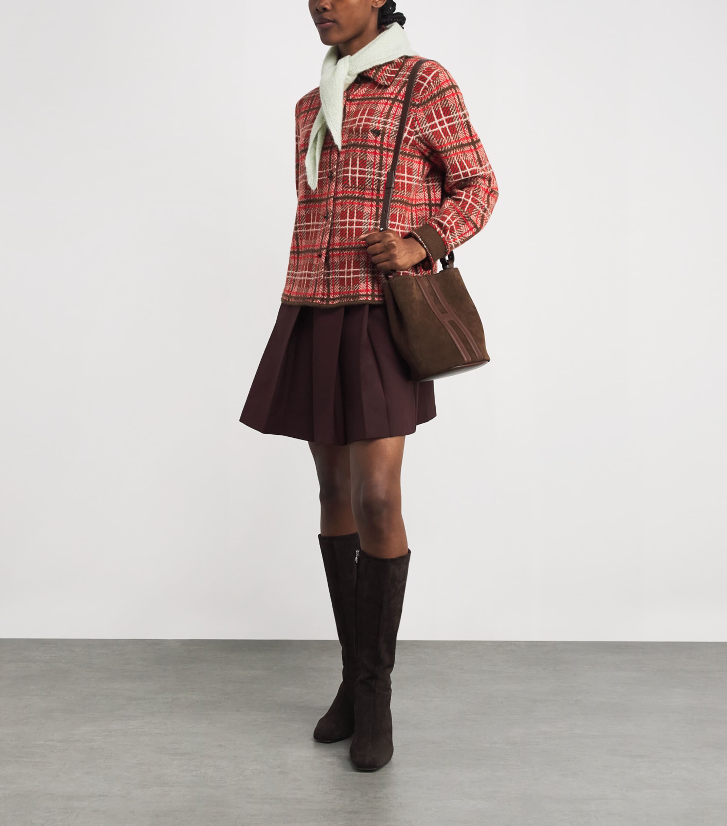 Small Suede Cross-Body Bag BROWN Image 5