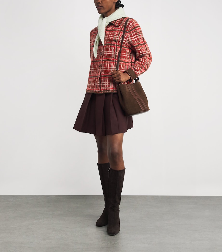 Small Suede Cross-Body Bag BROWN Image 5