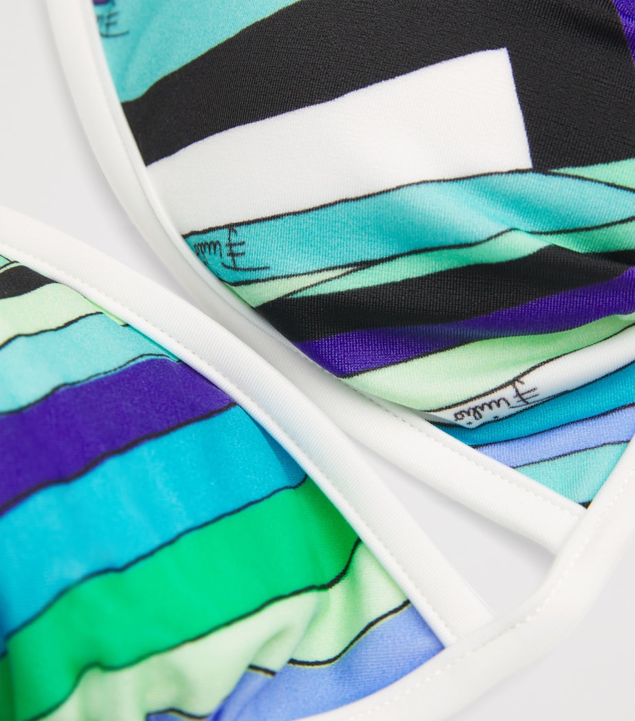 Printed Halterneck Bikini Top 059 VERDE/LILLA Image 4