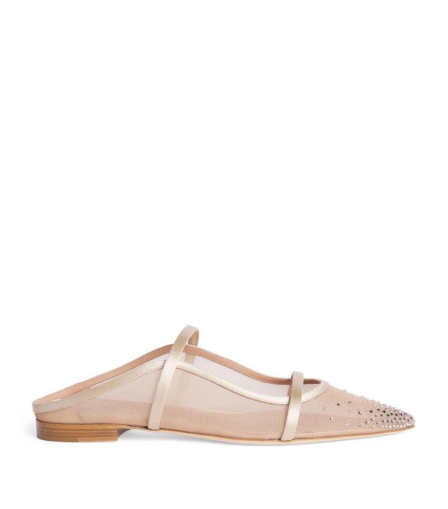 Malone Souliers Embellished Mesh Maureen Mules Beige Image 1