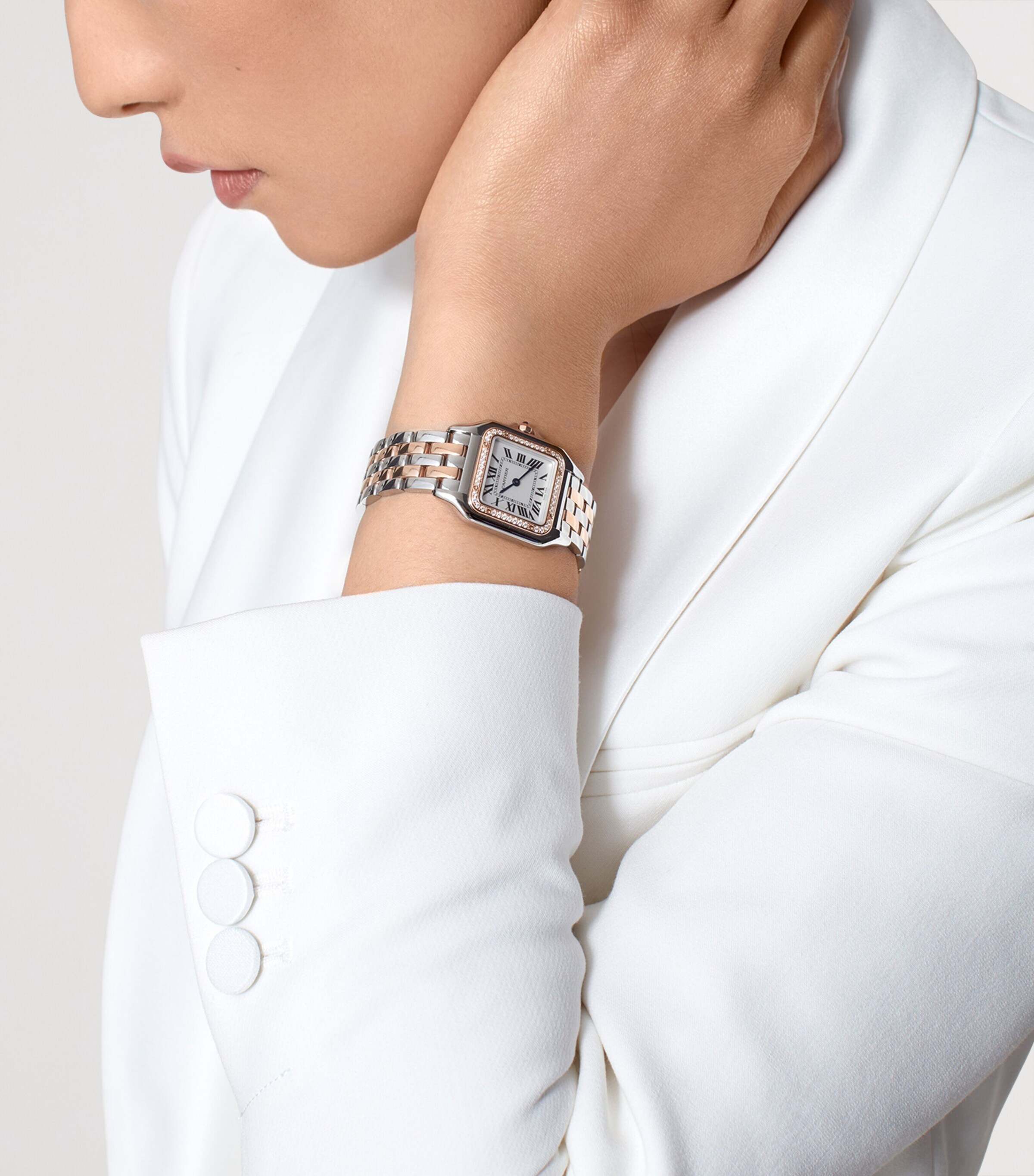 Medium Rose Gold and Diamond Panthère de Cartier Watch 27mm SILVER Image 9