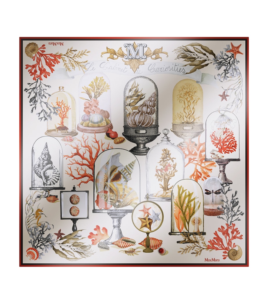 Silk Printed Square Scarf BEIGE Image 1