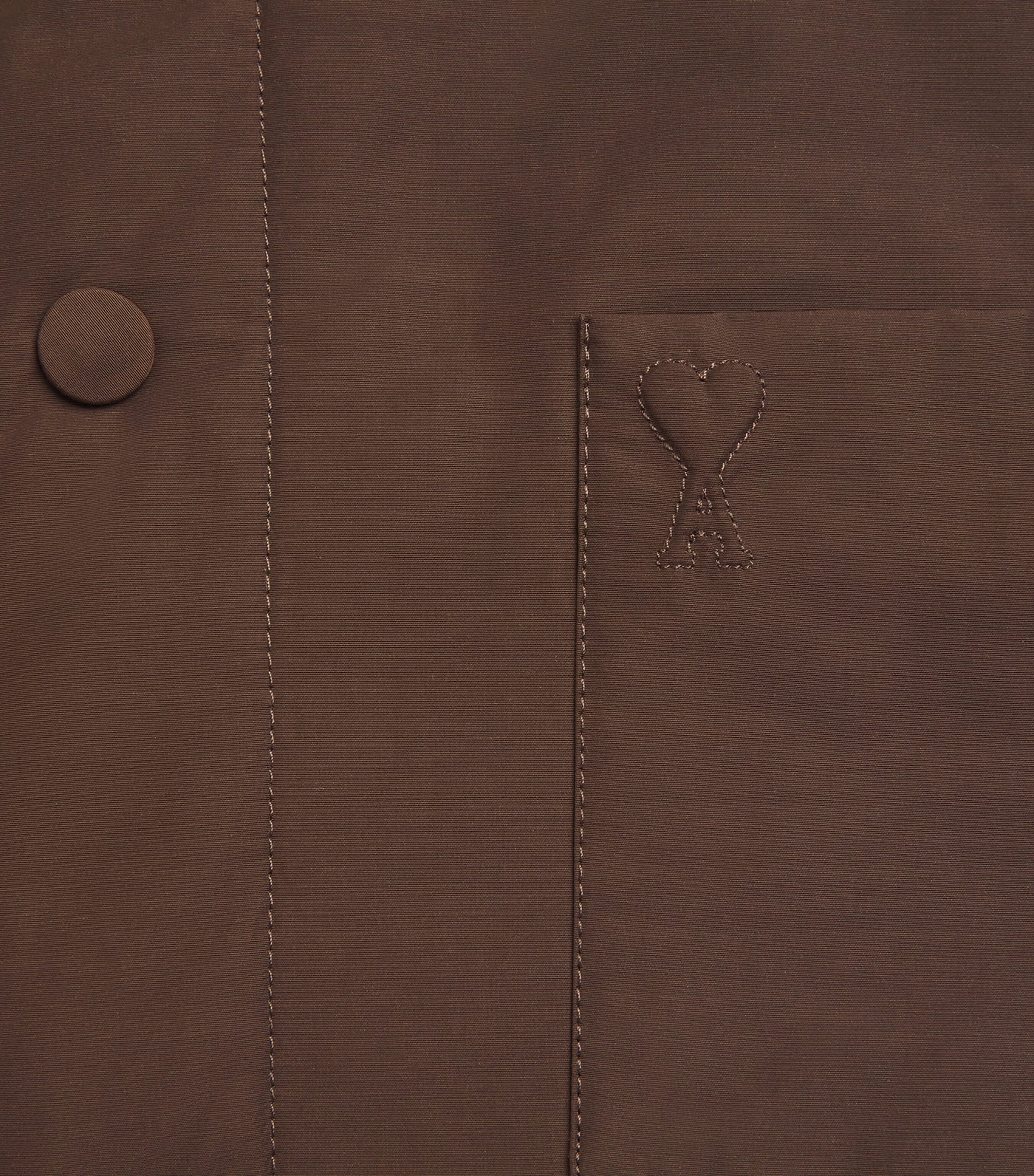 AMI Paris Mens Ami de Coeur Padded Overshirt Marron Chocolat Image 6
