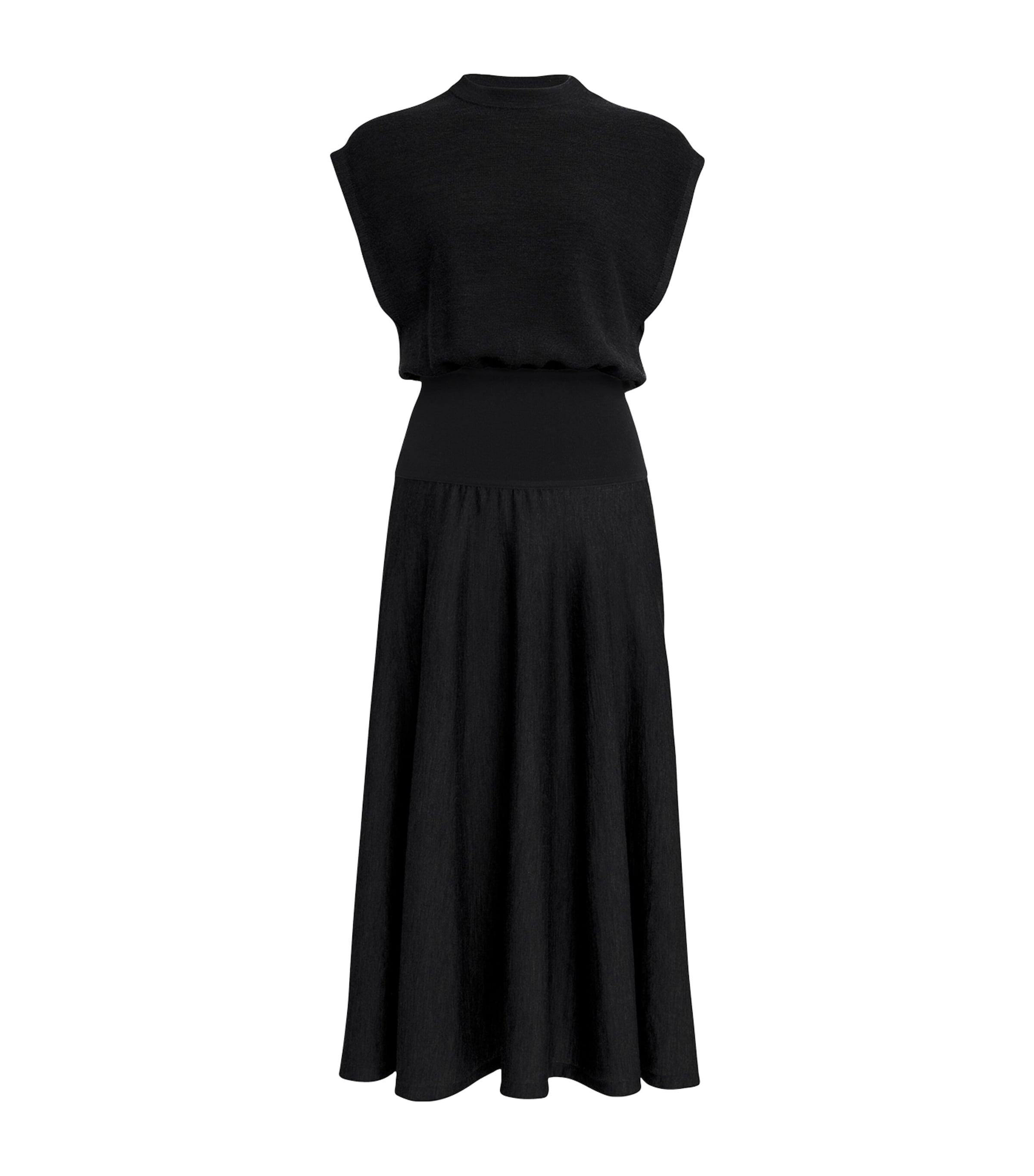 ALAÏA VIRGIN WOOL MIDI DRESS 