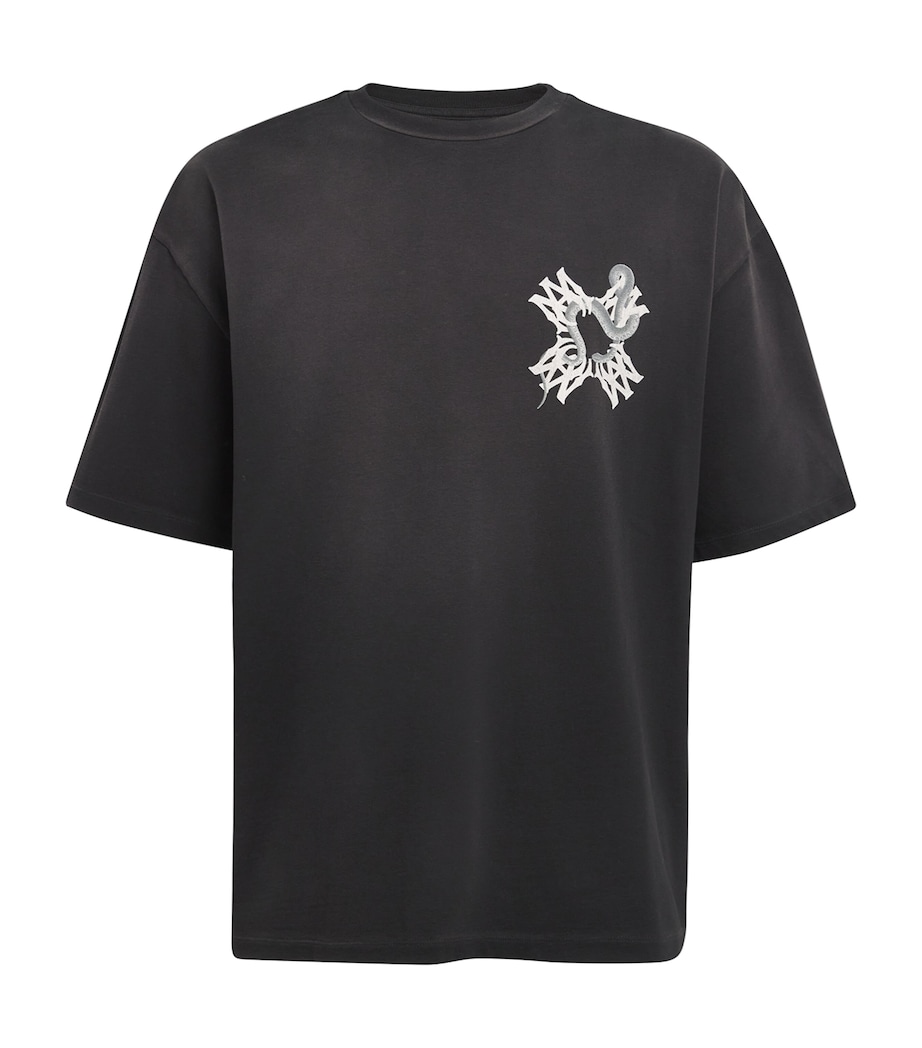 AMIRI Mens Cotton Quad Snake T-Shirt Black Image 1