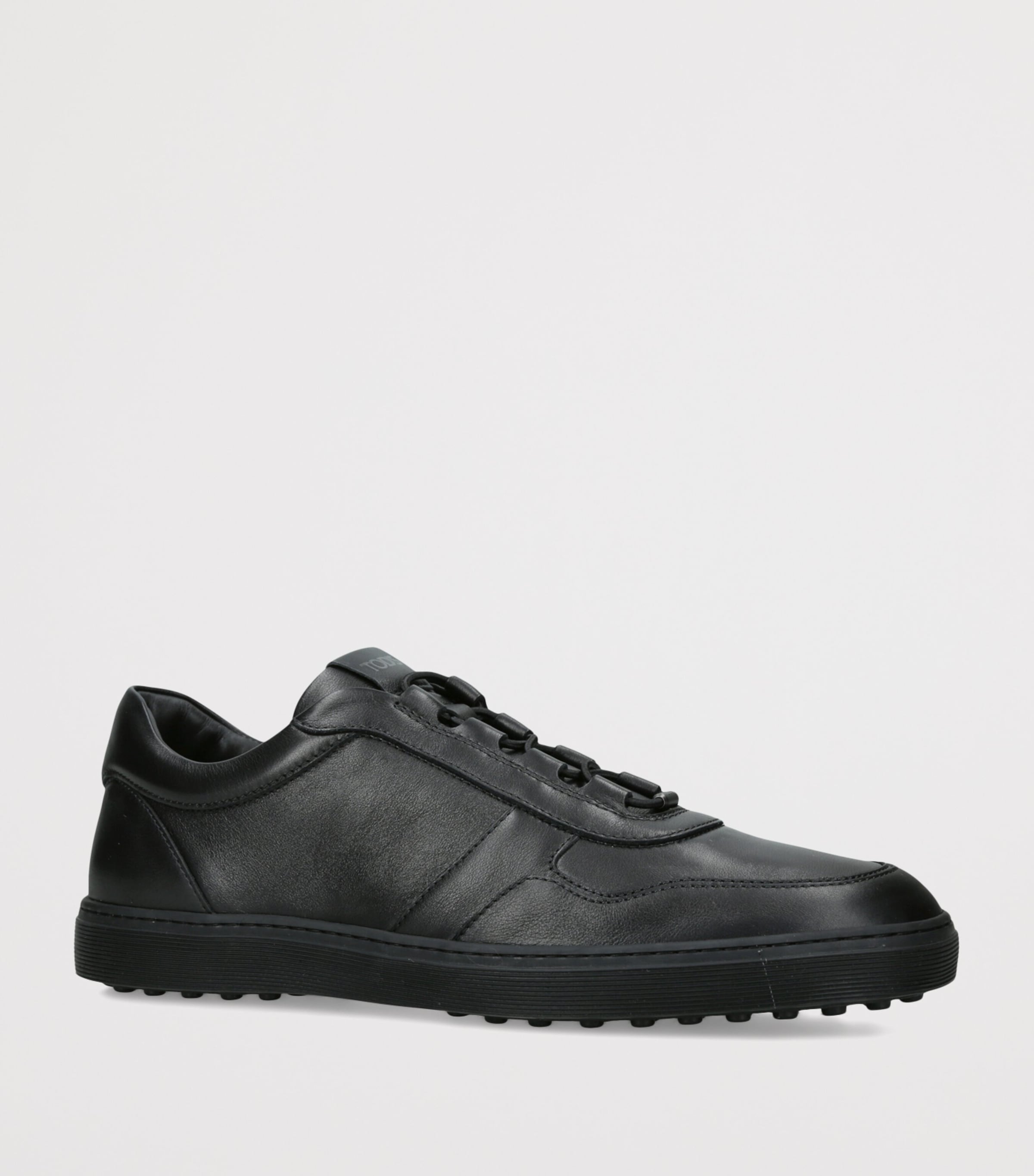 Tod's Leather Elastic Cassetta Sneakers Black Image 2