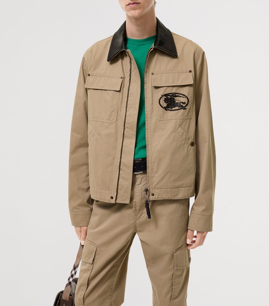 Burberry Mens Cotton Work Jacket Saltmarsh Beige Image 2