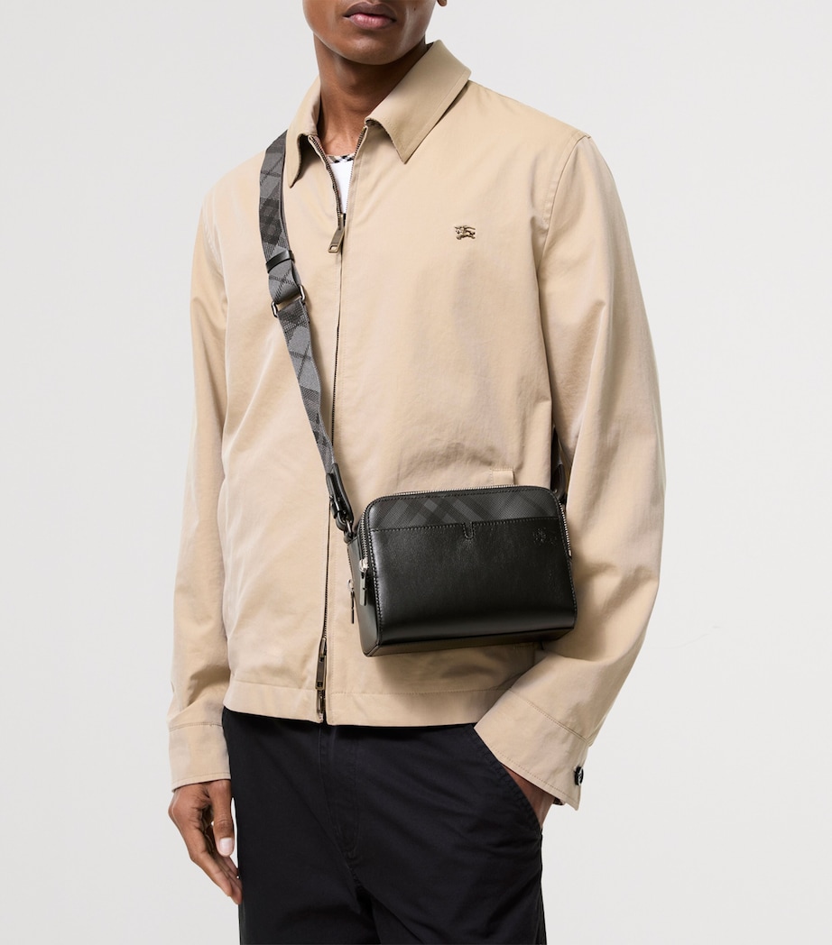 Burberry Leather Check Pop Cross-Body Bag Black/iron Image 2
