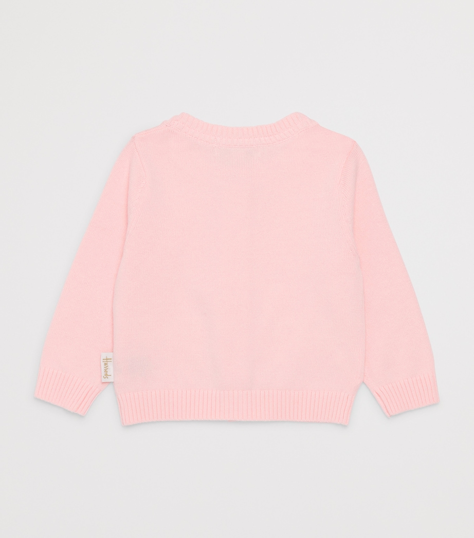 Harrods Cotton Bow Cardigan (0-18 Months) Pink Image 2