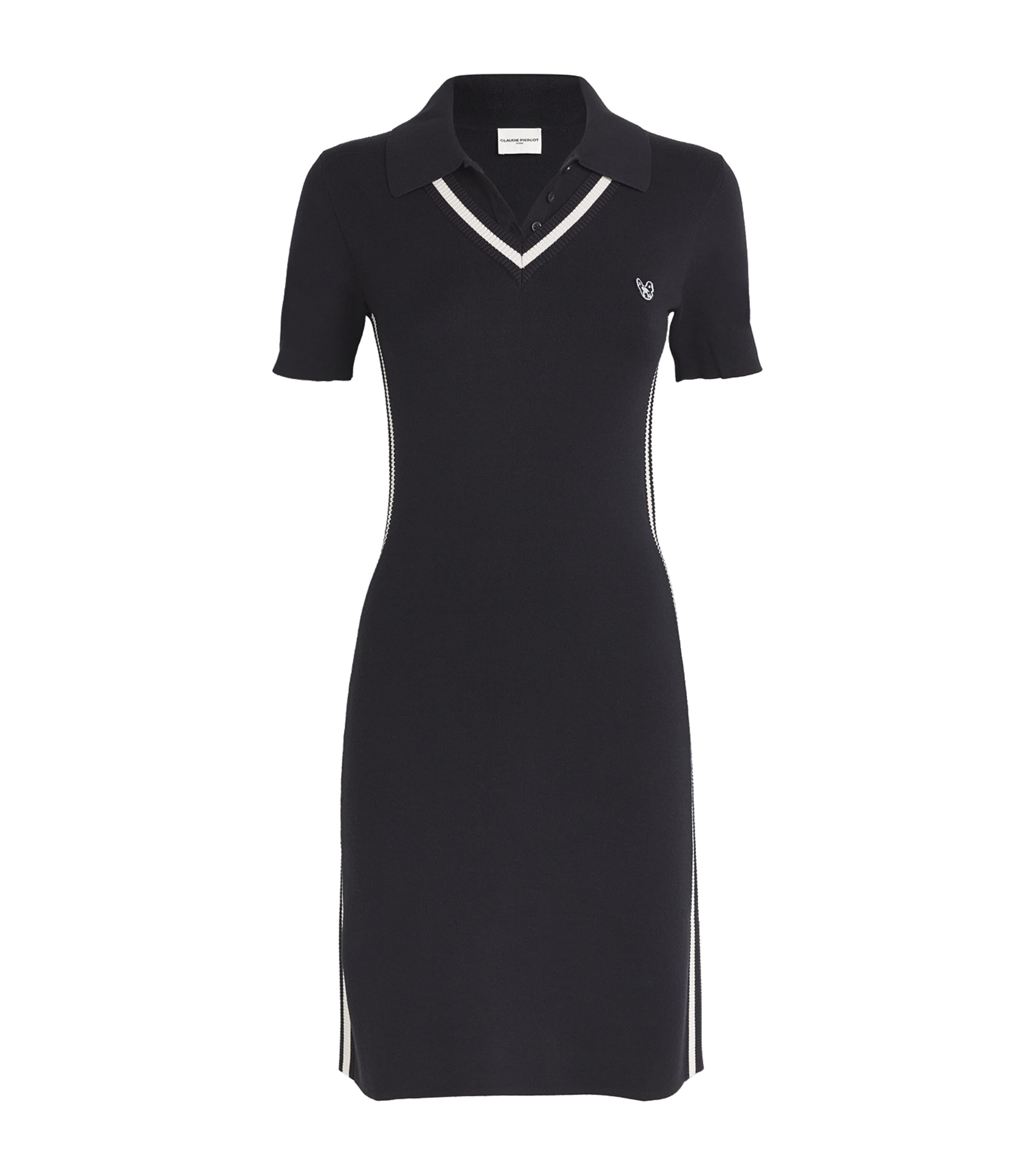 Claudie Pierlot Collared Toto Mini Dress In Black