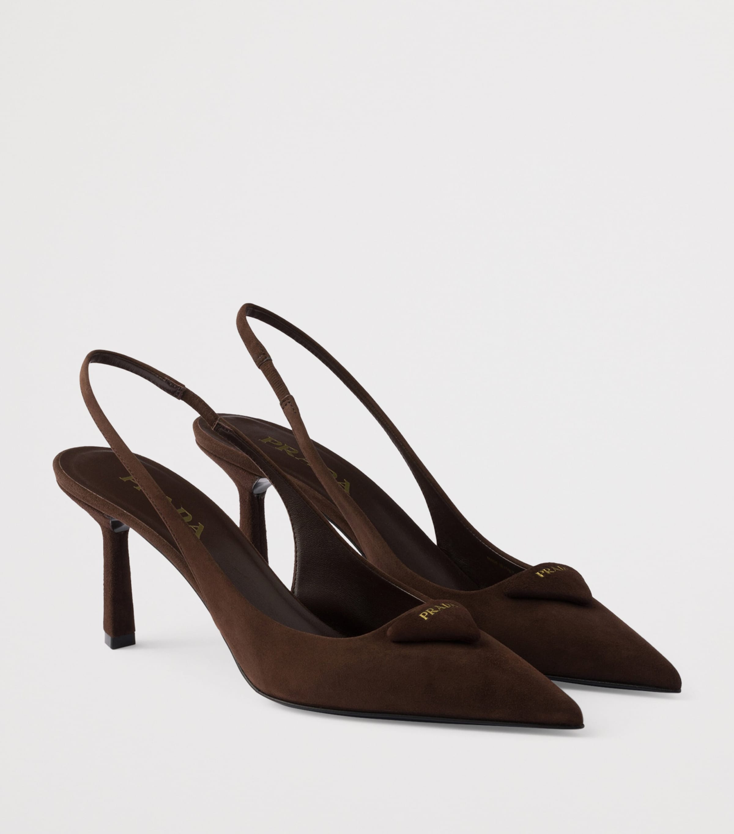 Kate Middleton Aquazzura Kiki Slingback Pumps Prada Suede Triangle