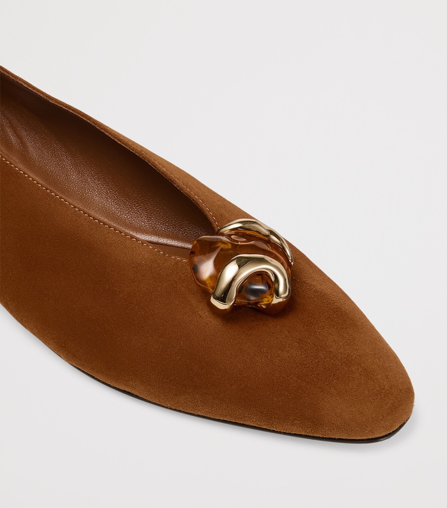 Jimmy Choo Womens Margot Suede Ballet Flats Tan/amber Image 5
