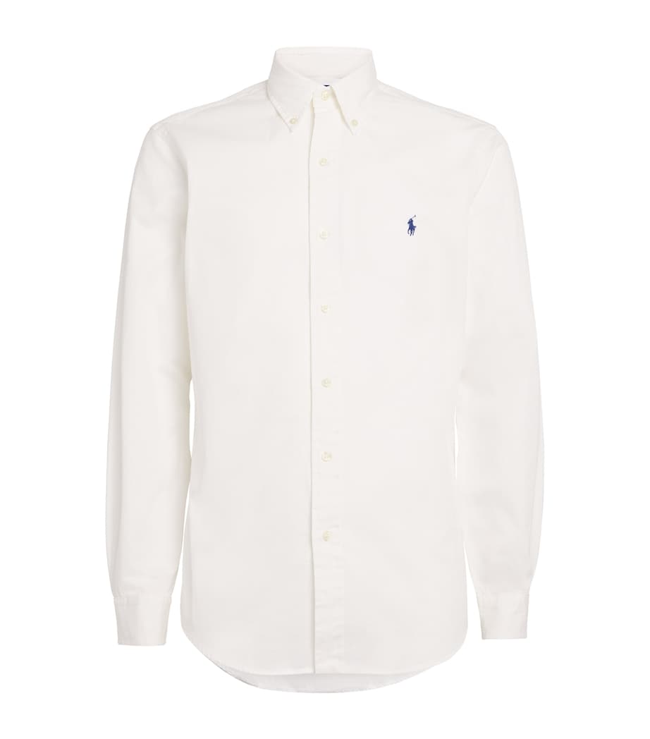 Polo Ralph Lauren Mens Cotton Custom-Fit Shirt White Image 1