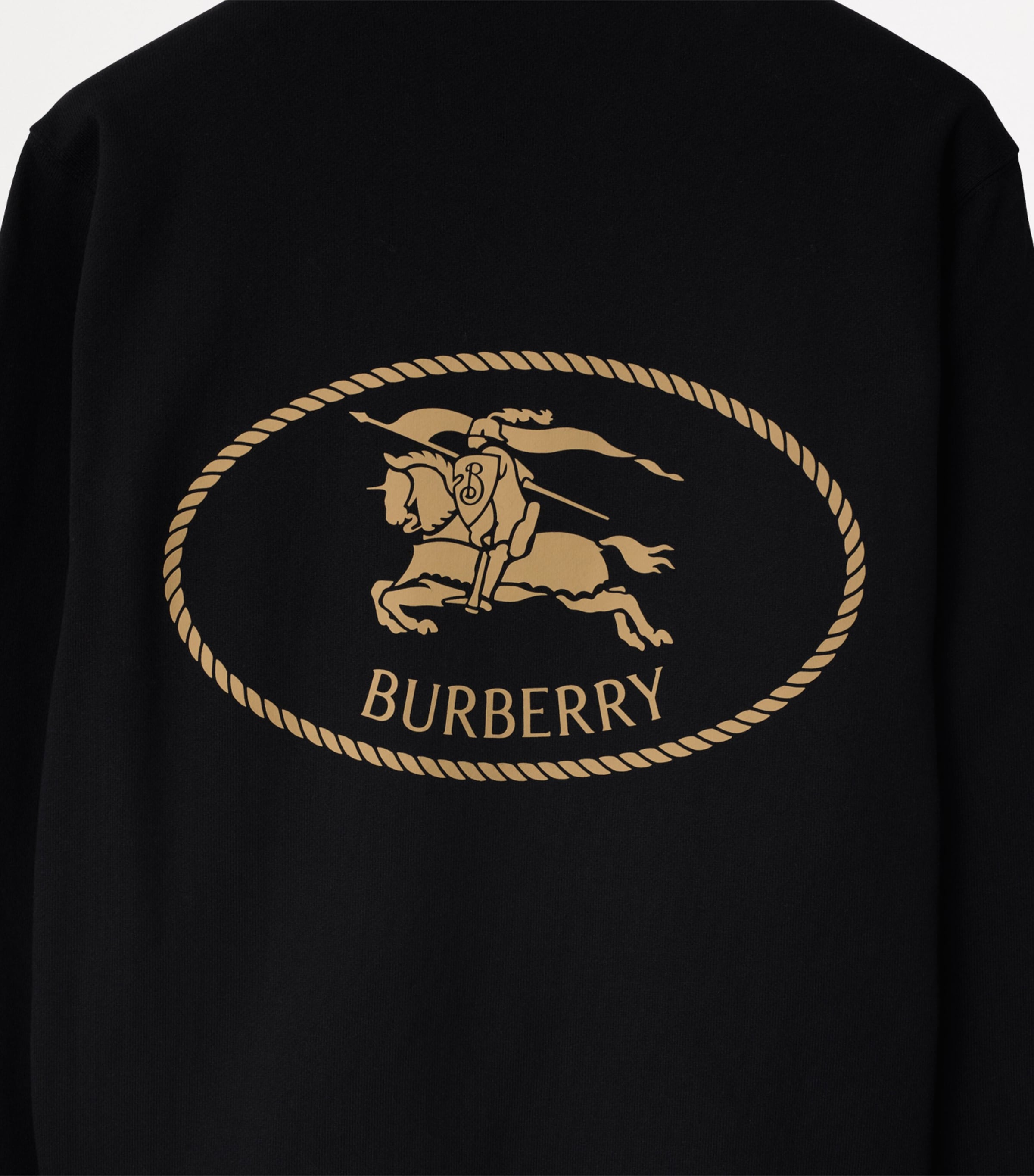 Burberry Cotton T-shirt With Knight Stamp In Black