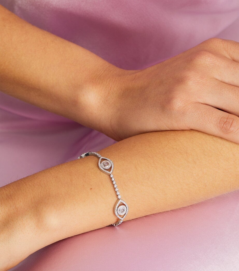 Netali Nissim White Gold, Diamond and Quartz Mini Eyes Tennis Bracelet White Gold Image 5