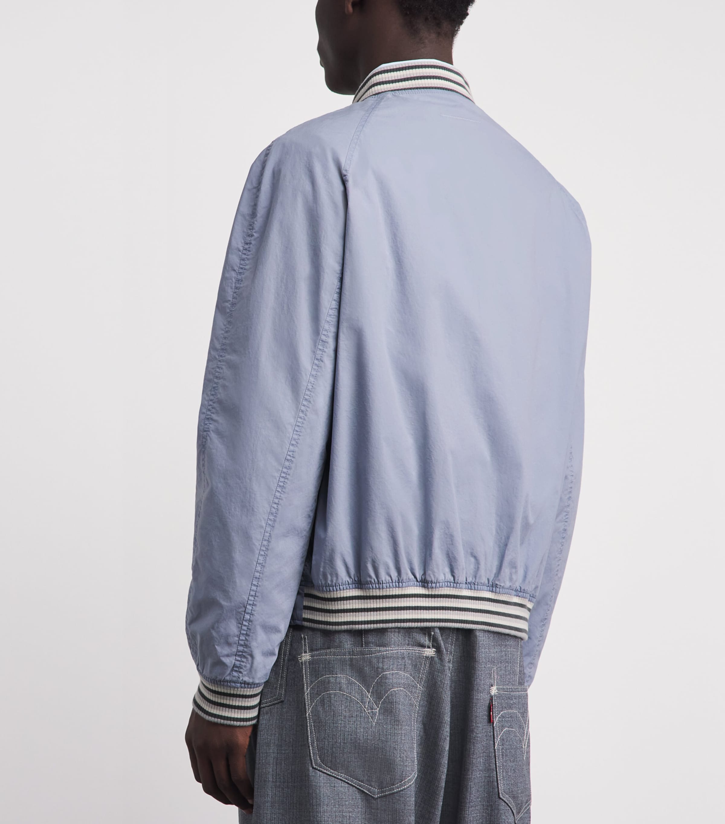 MM6 Maison Margiela Mens Cotton Numeric Print Bomber Jacket Blue Image 5