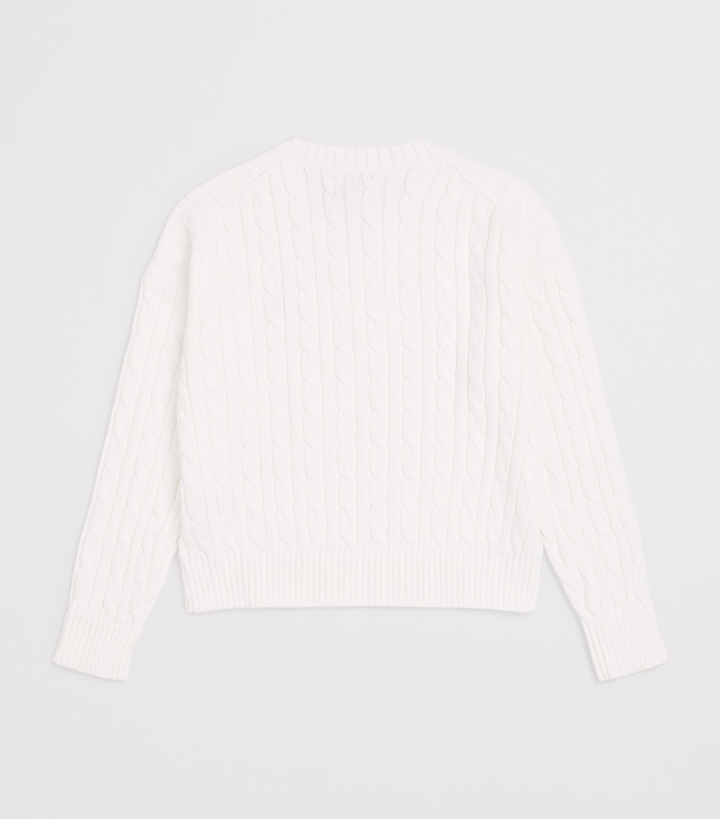 Cotton Cable-Knit Sweater (7-11 Years) WHITE Image 2