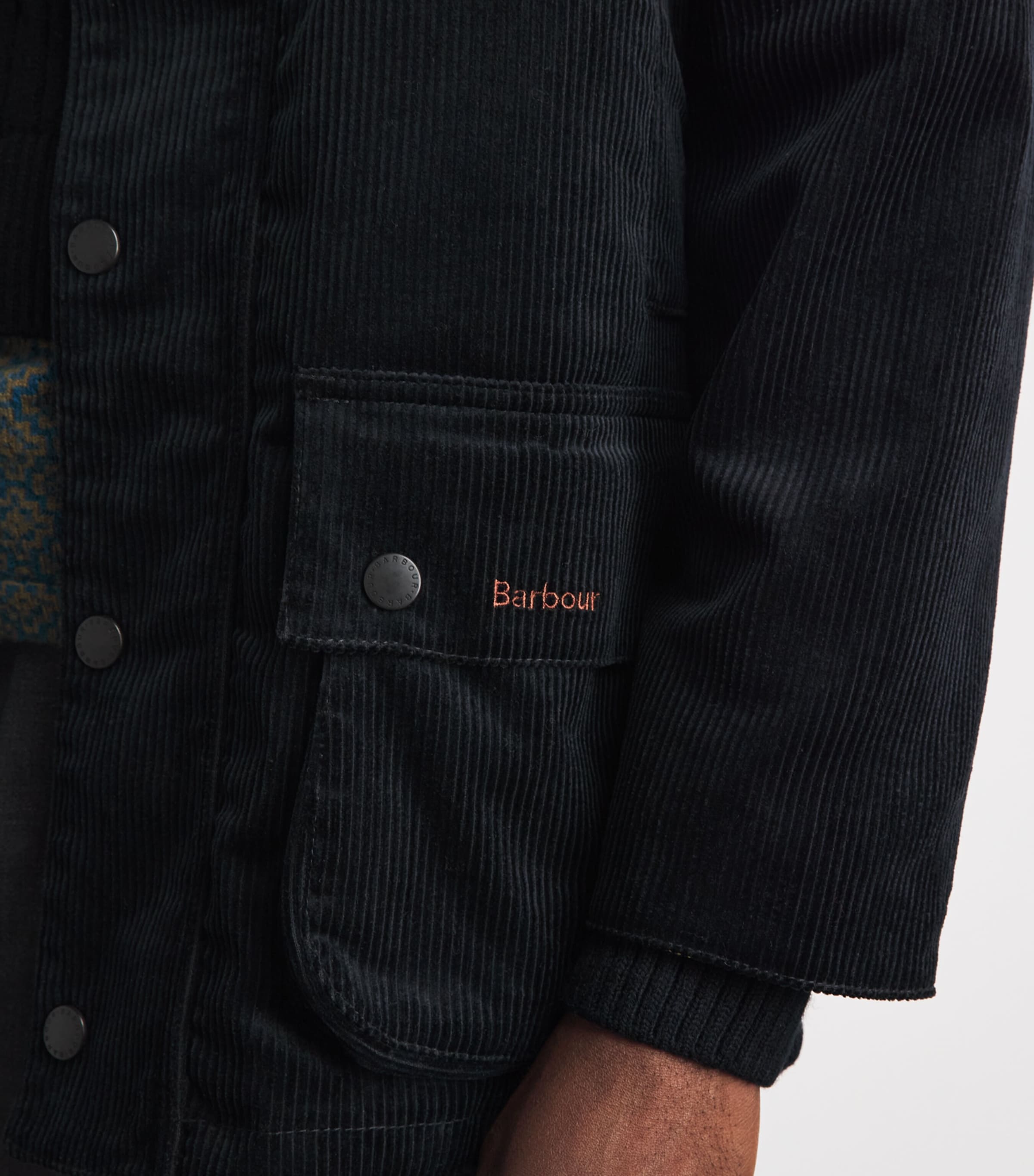 Barbour Mens x Paul Smith Corduroy Beaufort Casual Jacket Dk Navy Image 3