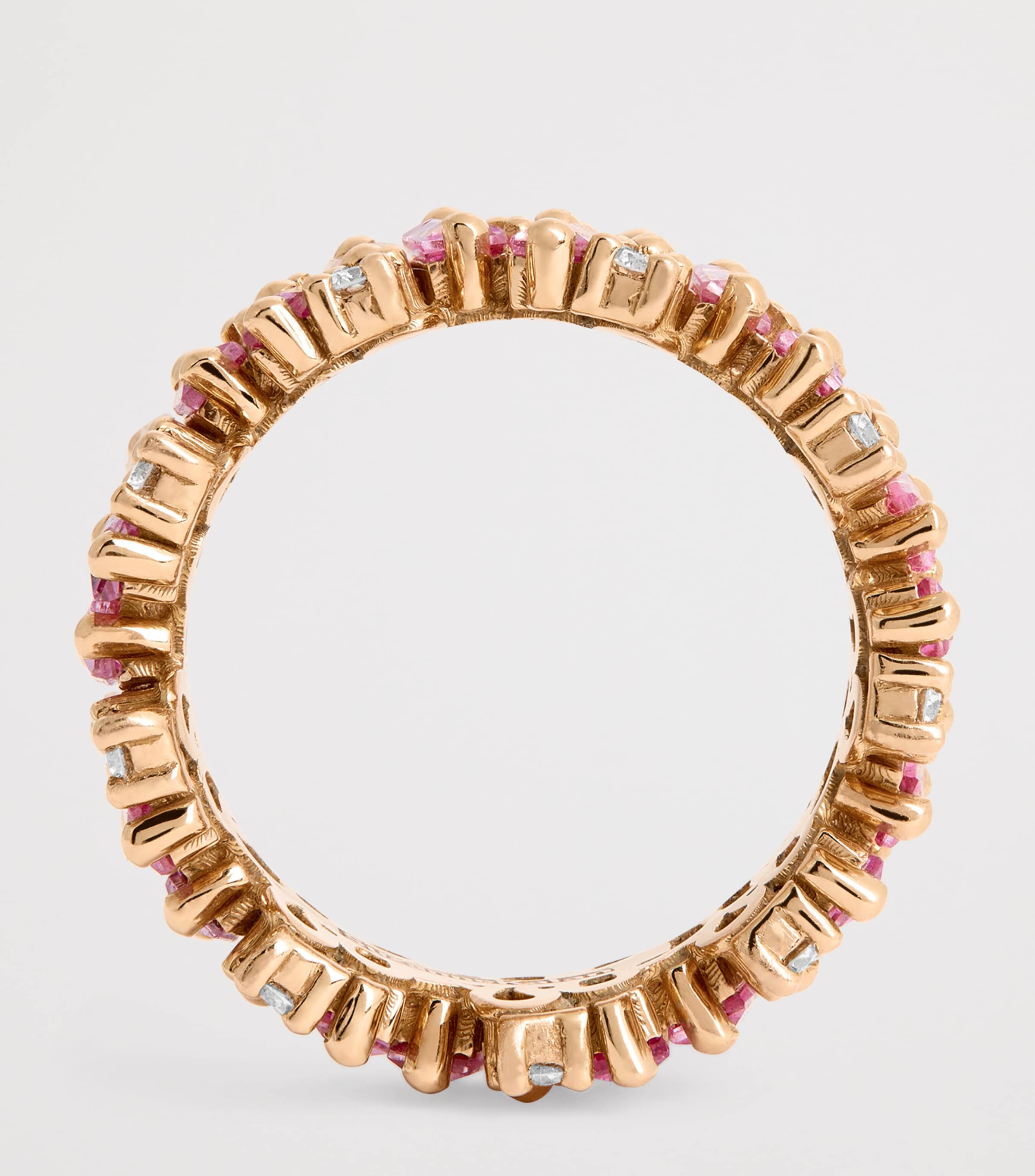 Rose Gold and Sapphire Audrey Shimmer Eternity Ring 18K RG/P Image 3