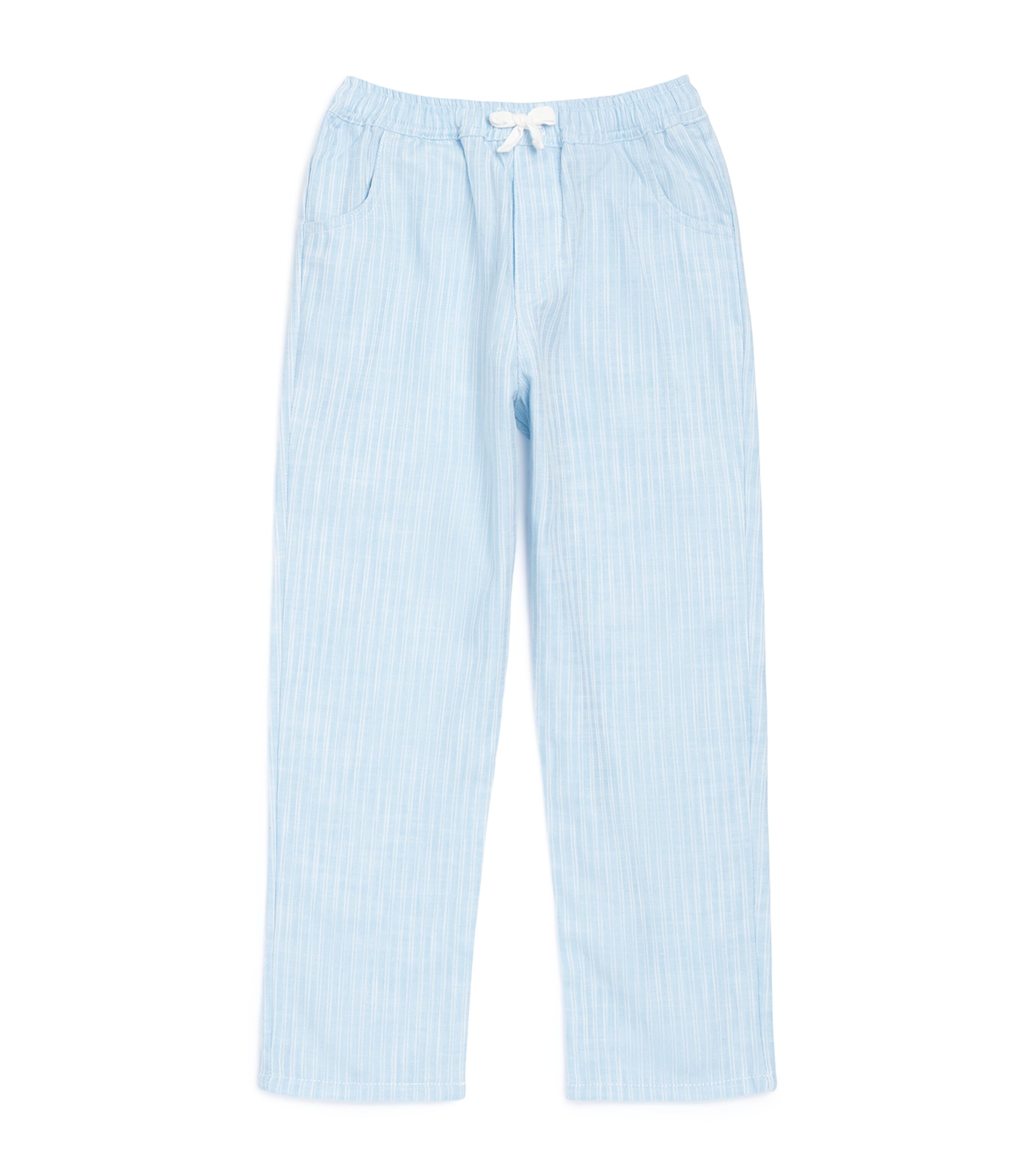 Cotton Stripe Drawstring Trousers (5-12 Years) 44NUAGE Image 1