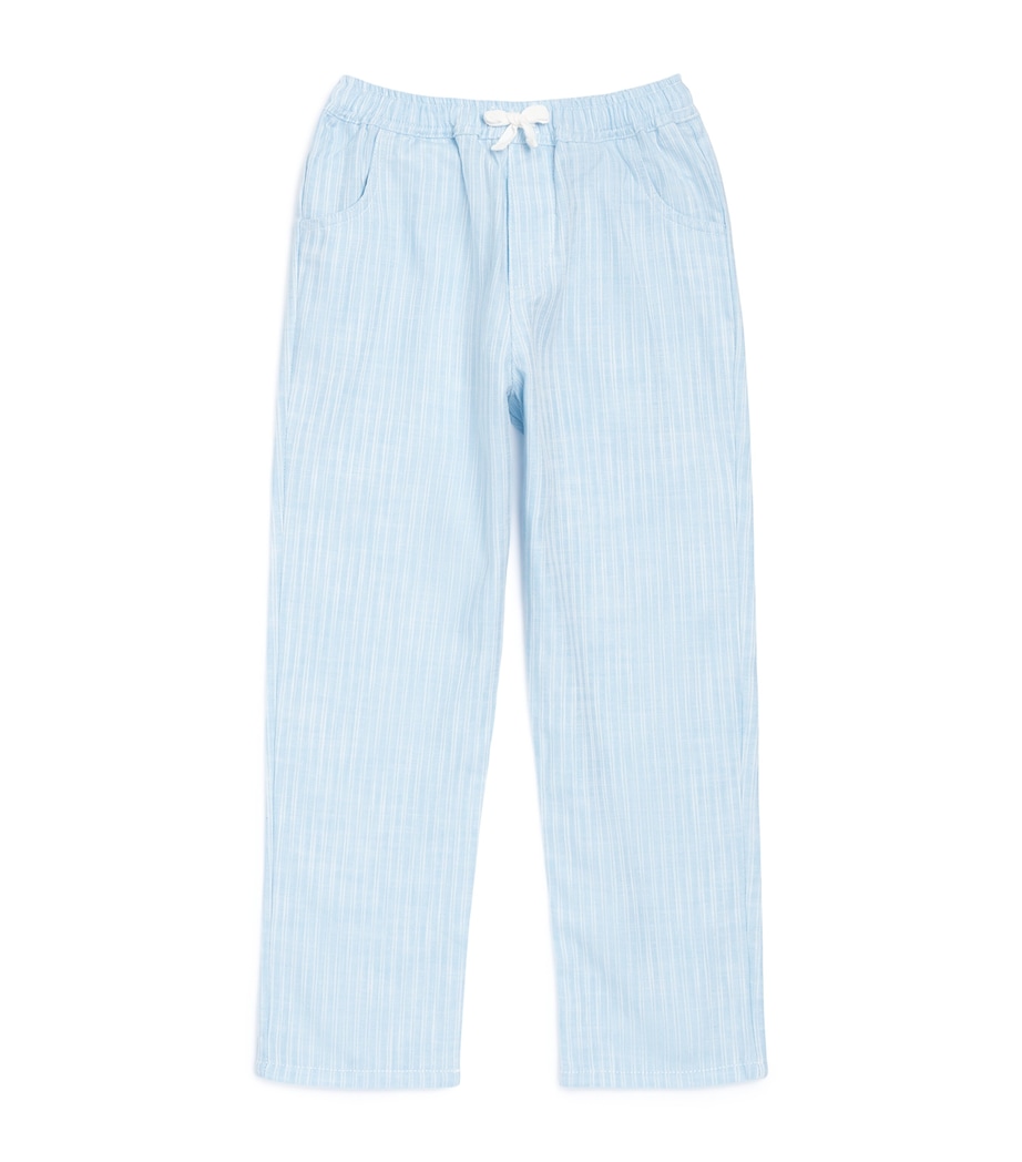 Cotton Stripe Drawstring Trousers (5-12 Years) 44NUAGE Image 1