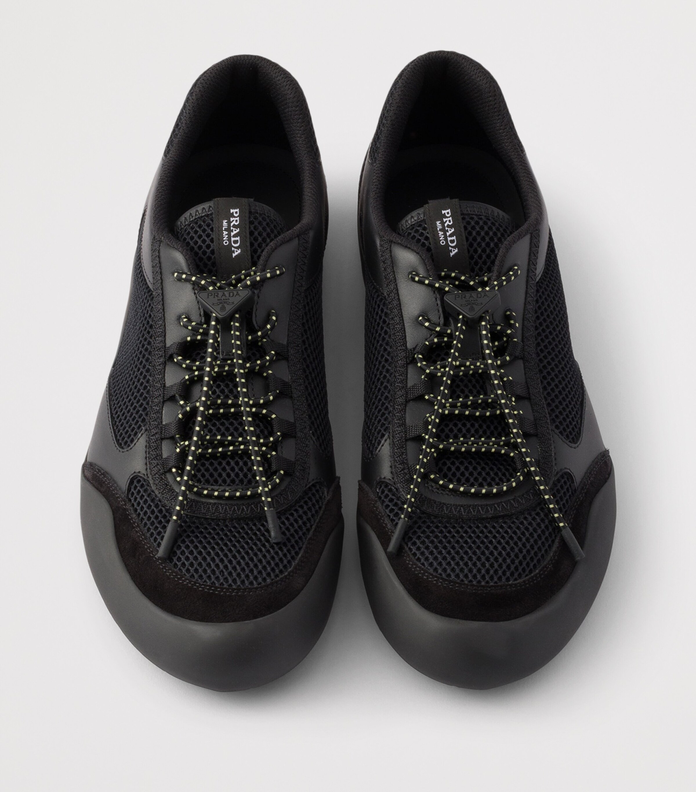 Prada Leather-Mesh Speedrock Sneakers Image 3