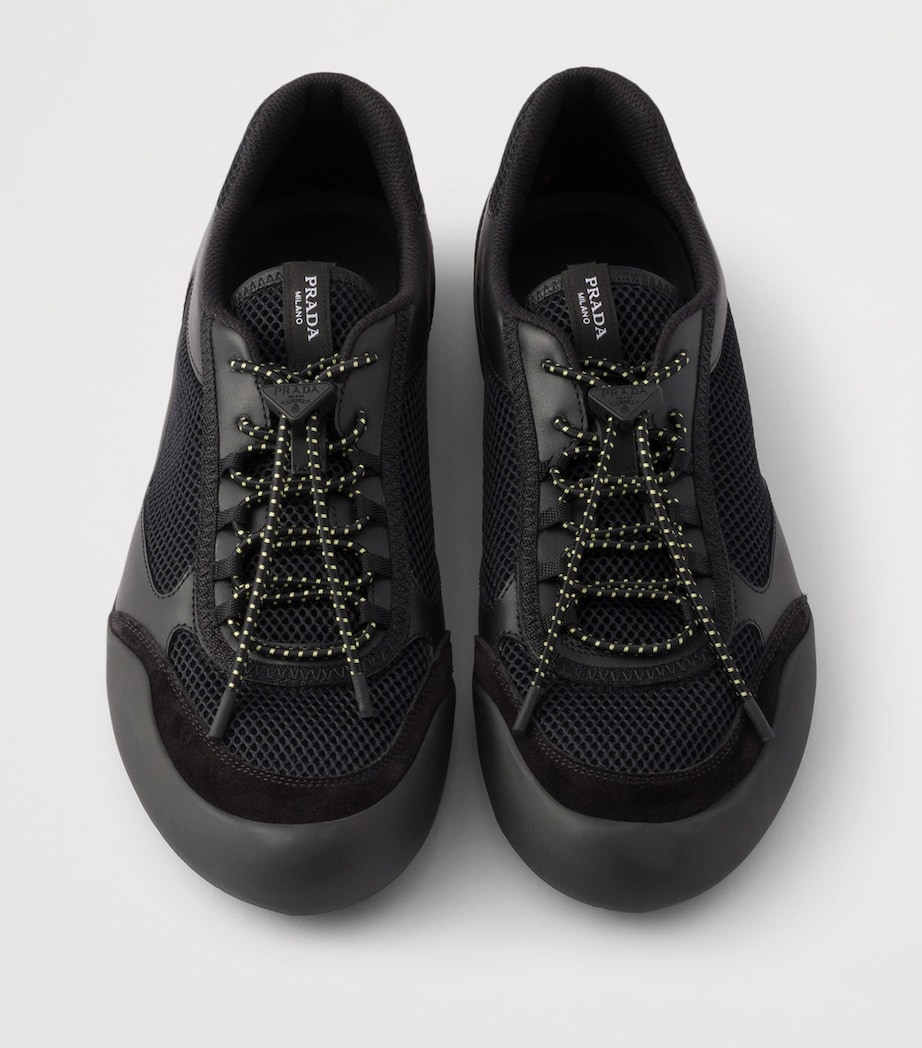 Prada Leather-Mesh Speedrock Sneakers Image 3
