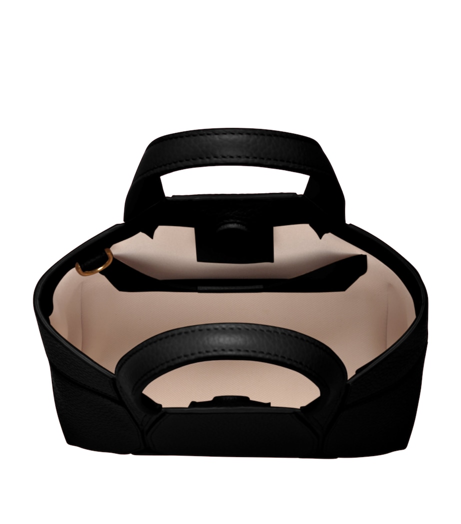 Mini Leather Tote Bag BLACK Image 2