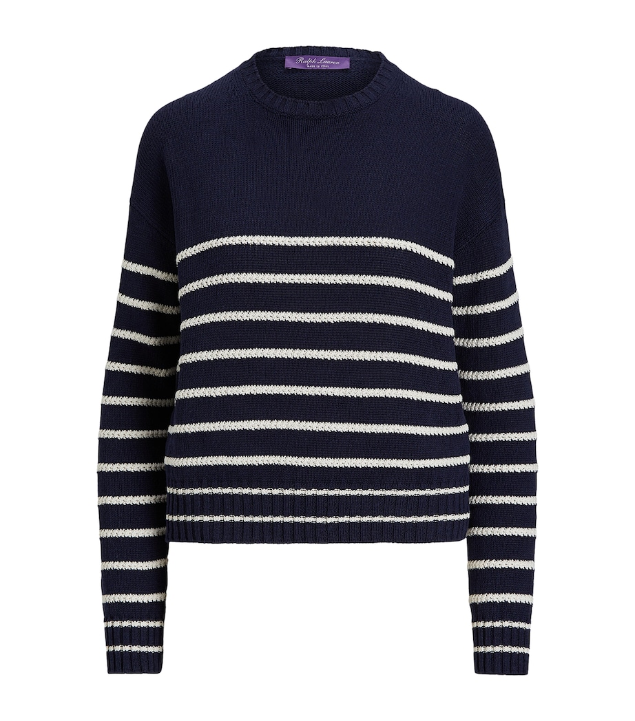 Stripe Crew-Neck Sweater LUX NAVY/LUX CREAM Image 1