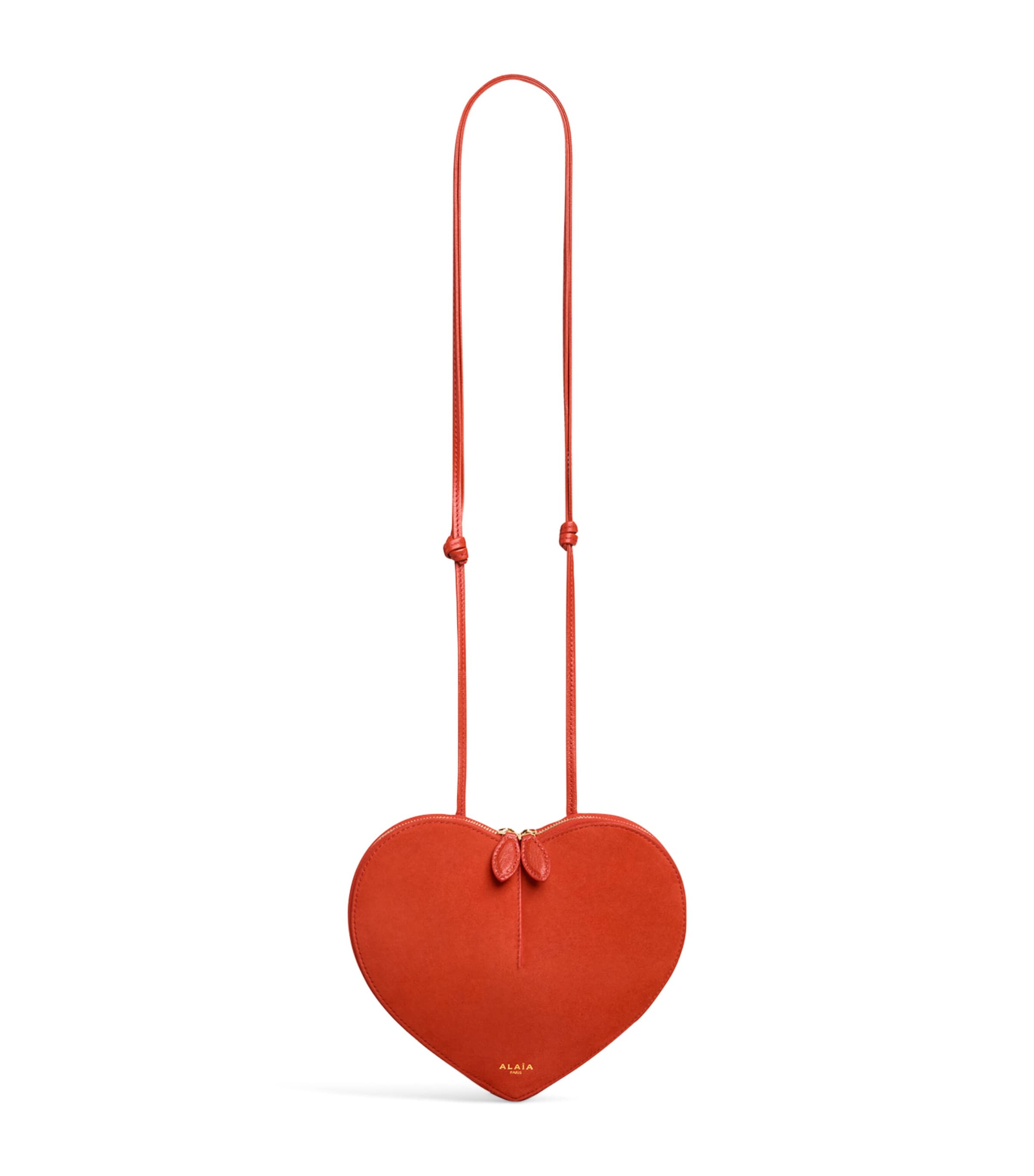 Alaïa Mini Suede Le Coeur Shoulder Bag Orange Brule Image 1