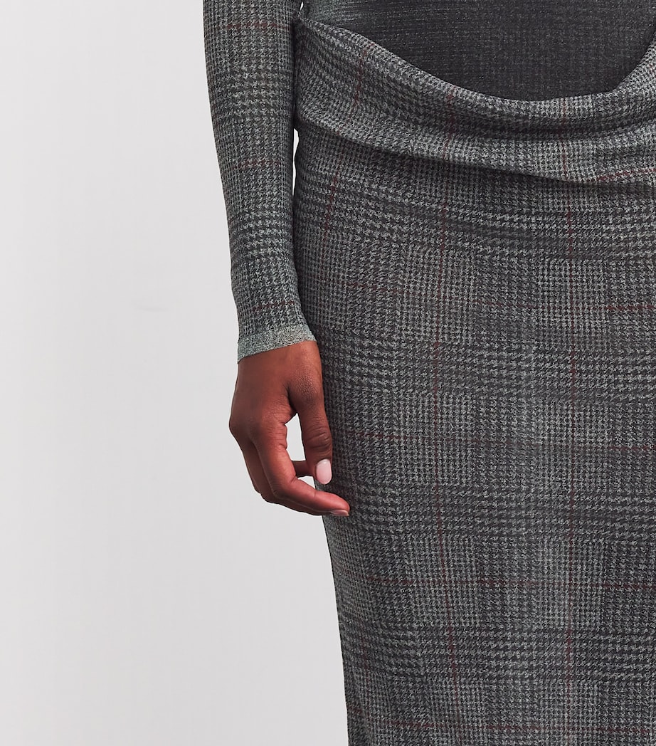 Tulle Check Midi Skirt 087930GREY/VANLA/RED Image 6