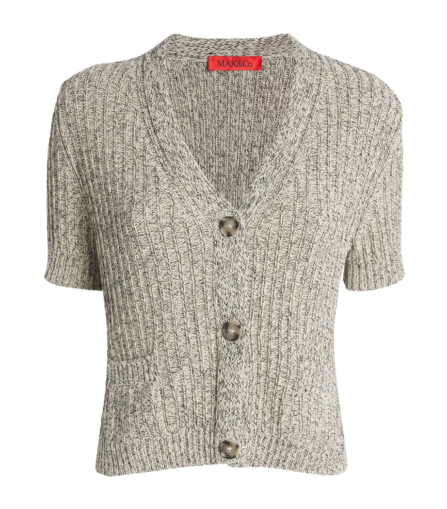 Ribbed Short-Sleeve Cardigan MILK Image 1