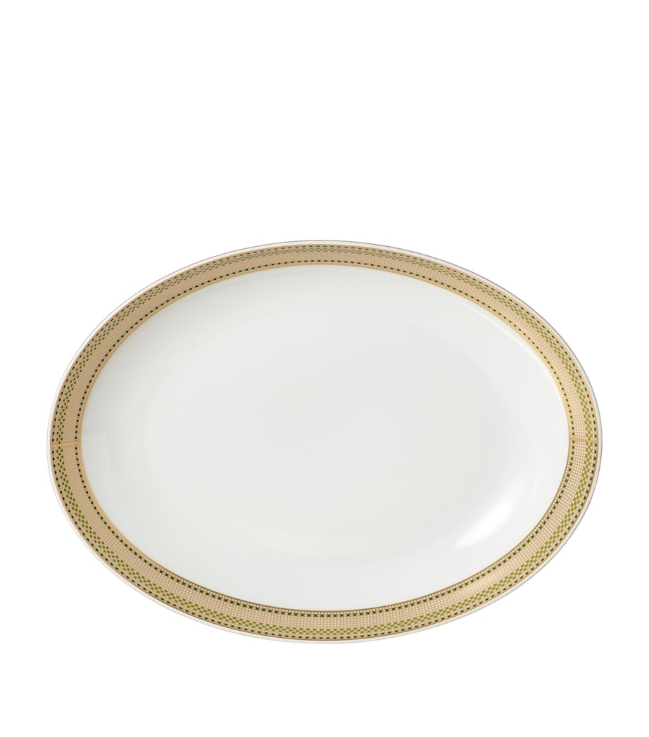 Augusta Coupe Oval Platter (39cm x 28cm) OR ET VERT Image 1