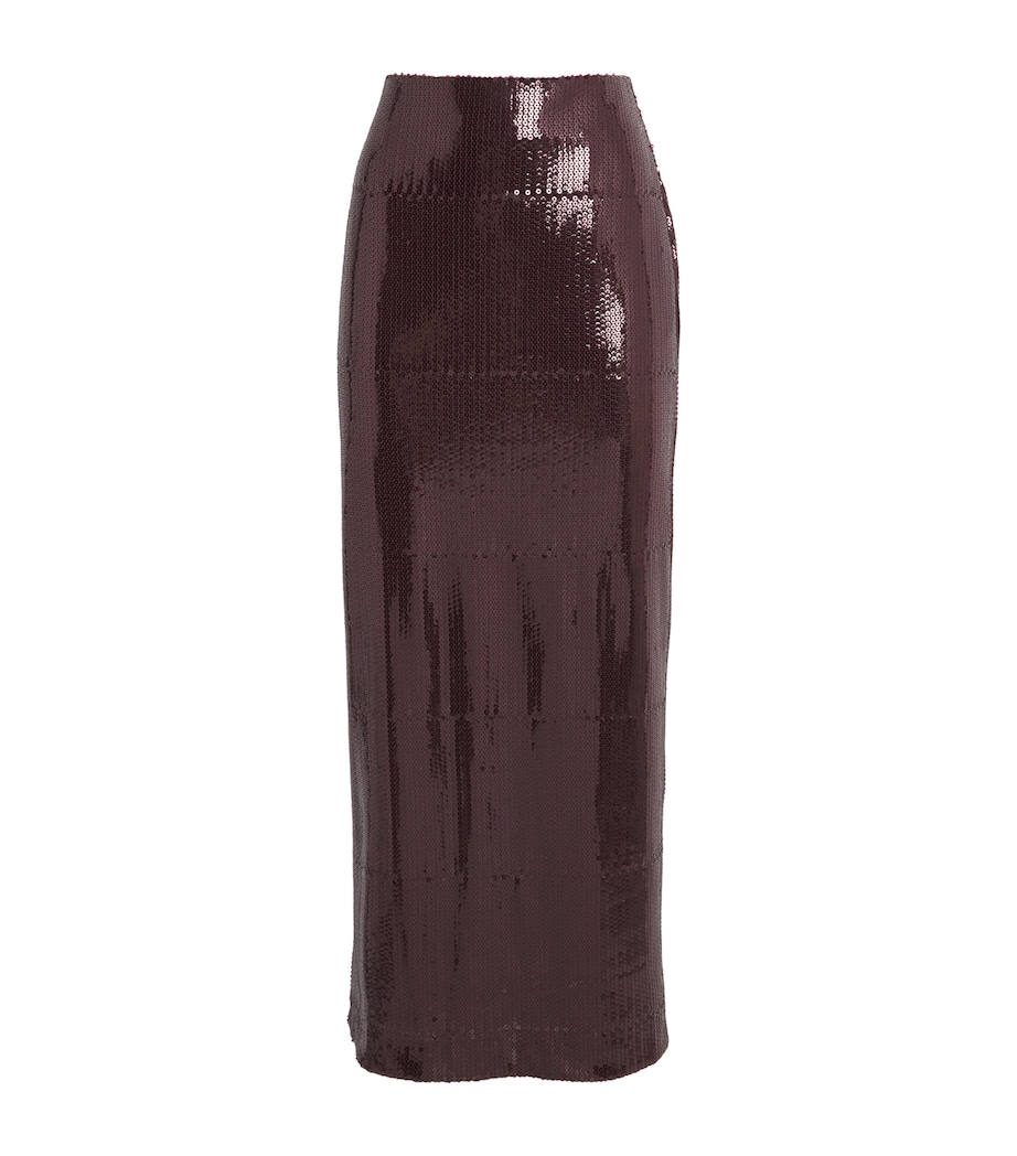 Sequinned Sussex Maxi Skirt I003 WINE Image 1