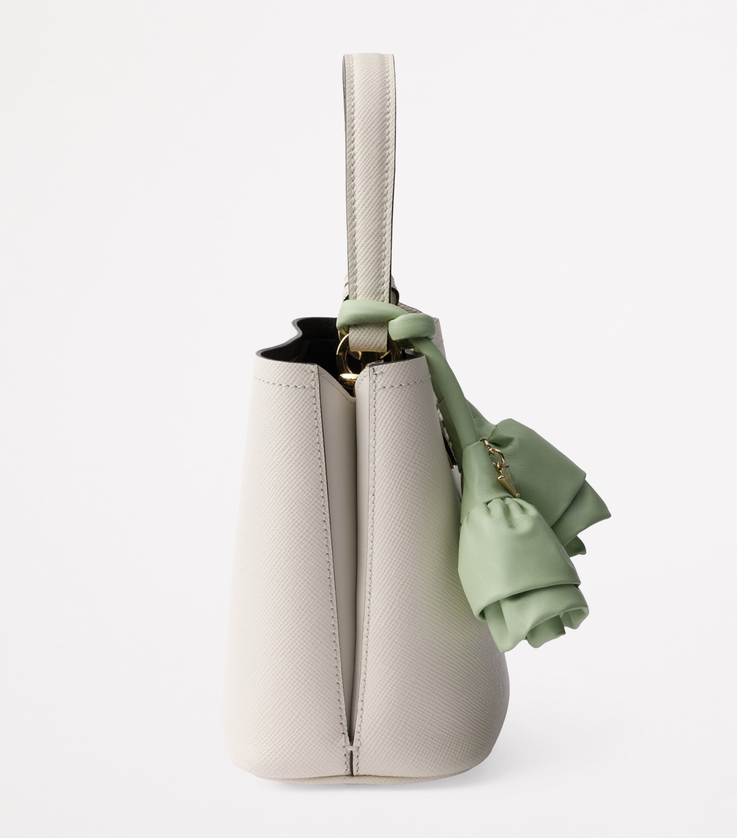 Mini Saffiano Leather Panier Top-Handle Bag F0X83 Image 4