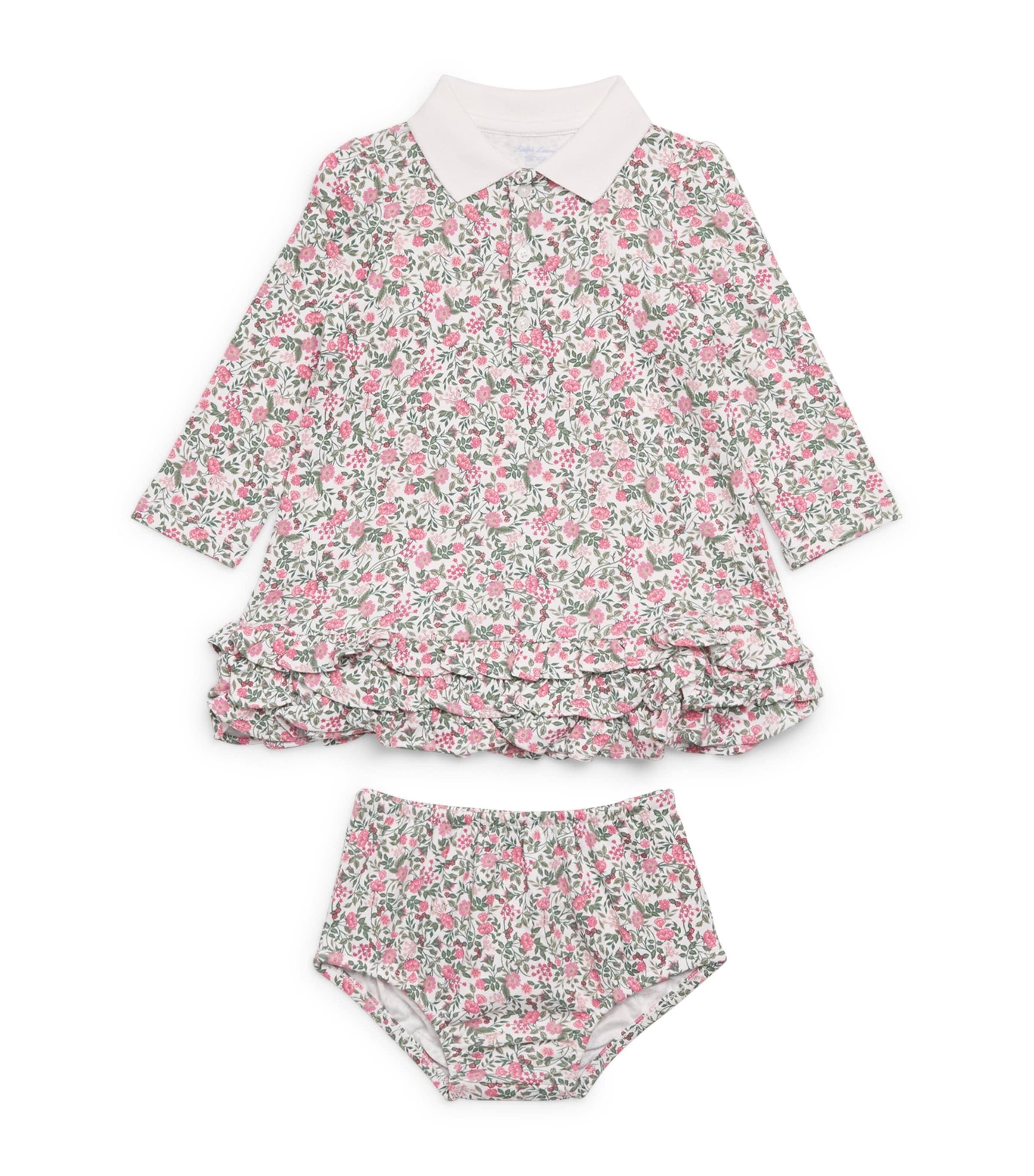 Ralph Lauren Kids Cotton Floral Dress and Bloomers Set (3-24 Months) Image 1