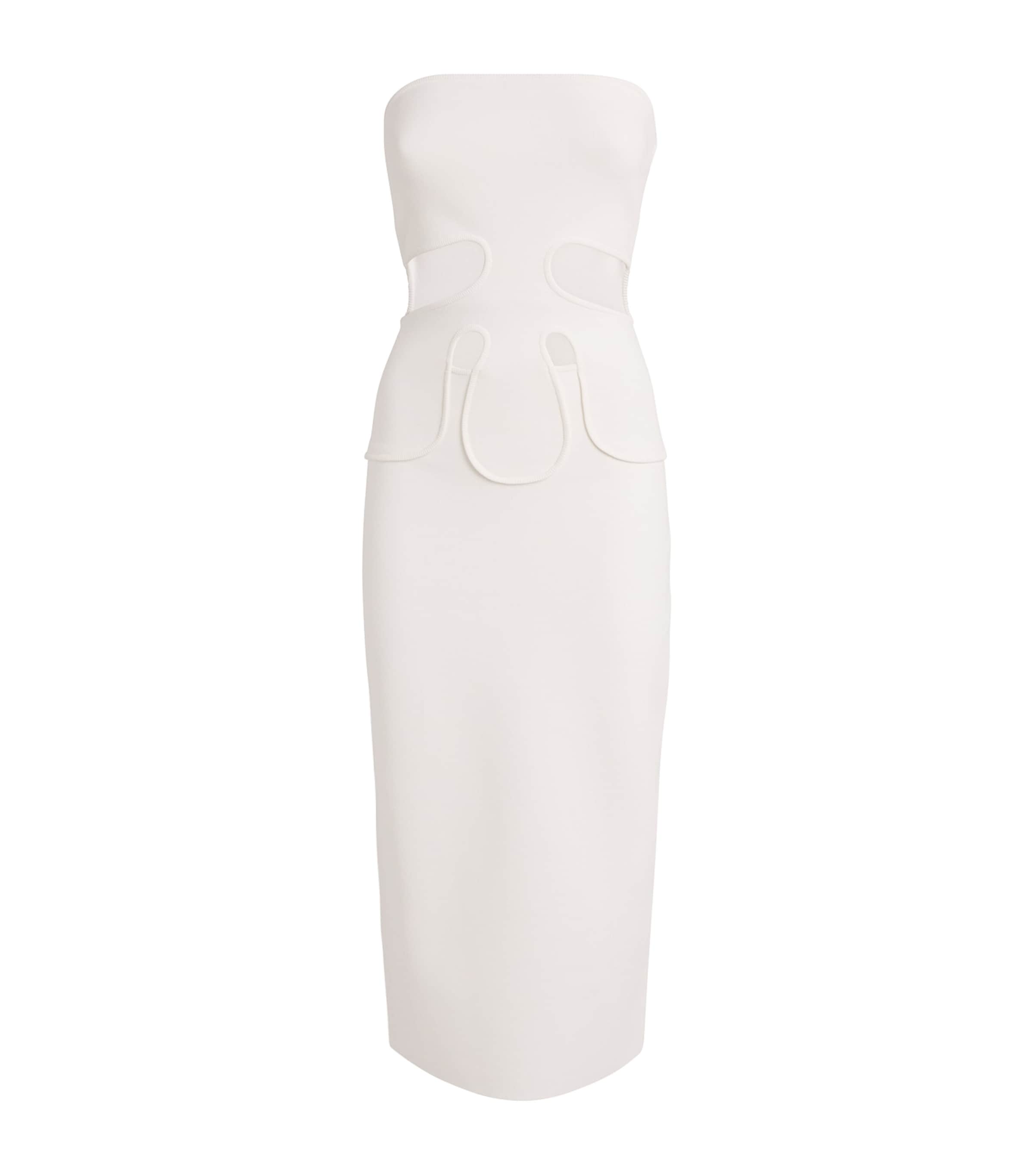 Cult Gaia Knitted Brunelo Midi Dress In White