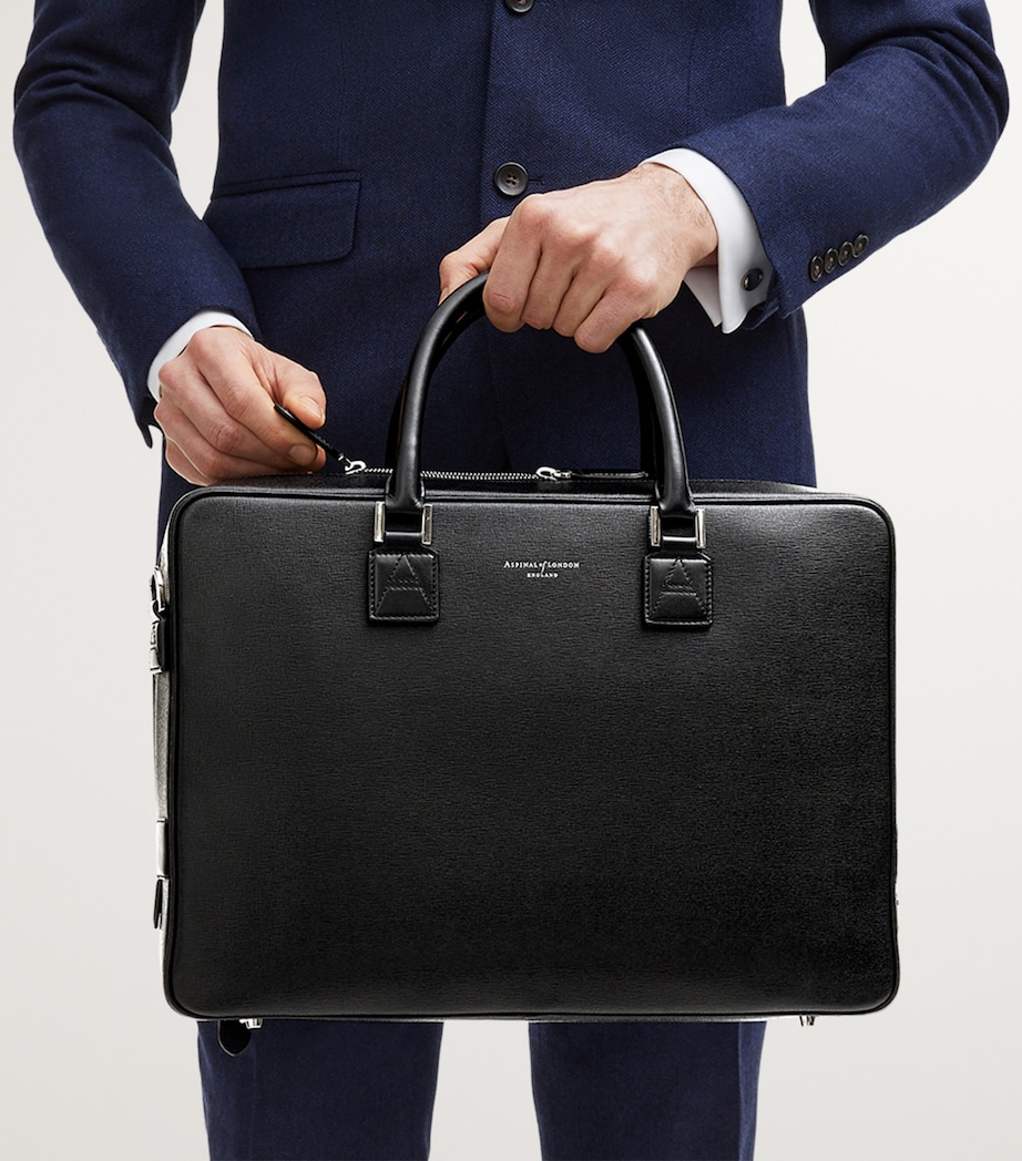 Leather Mount Street Briefcase Bag BLACK Image 6