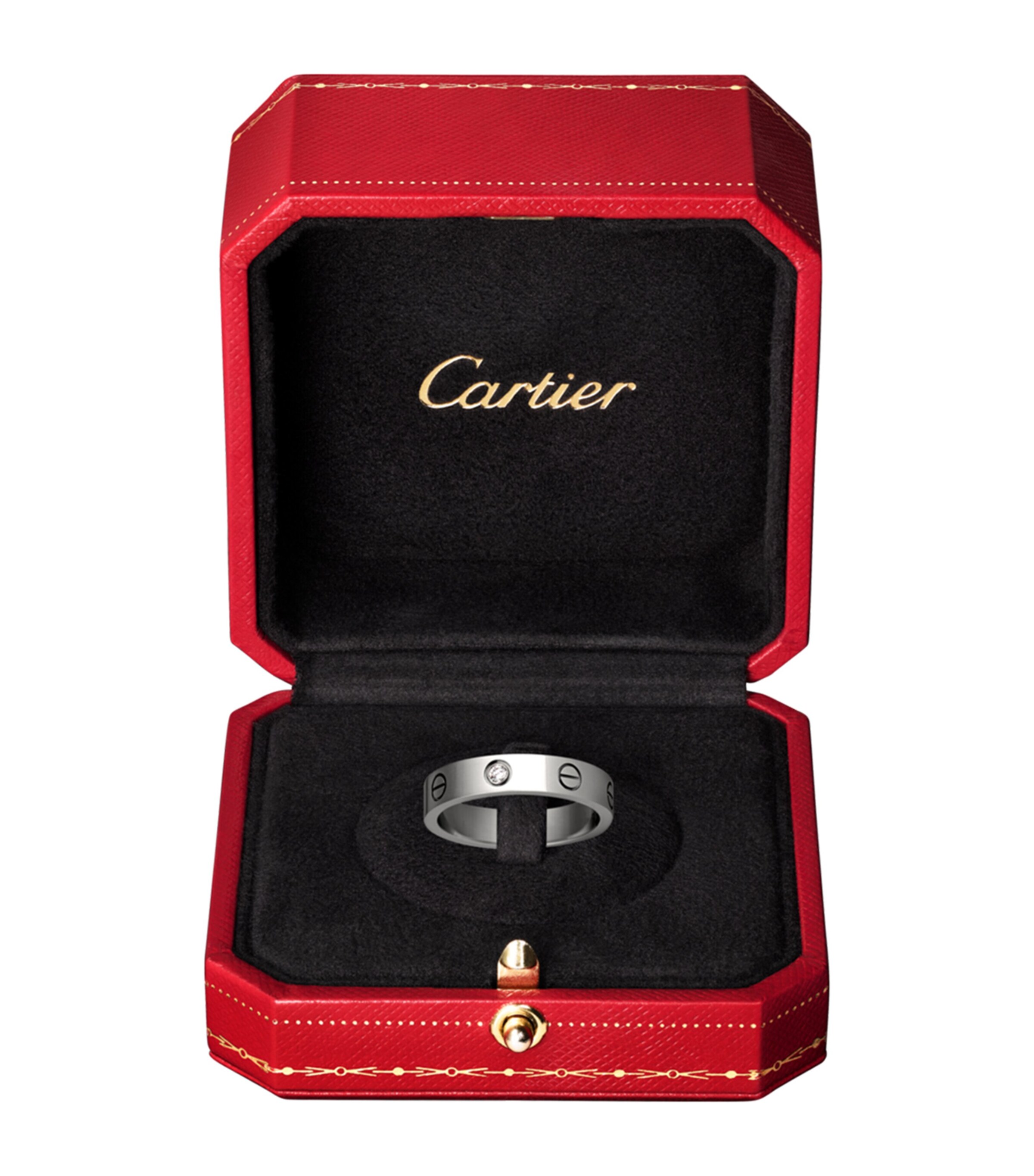 White Gold and Diamond LOVE Wedding Band MULTI Image 7