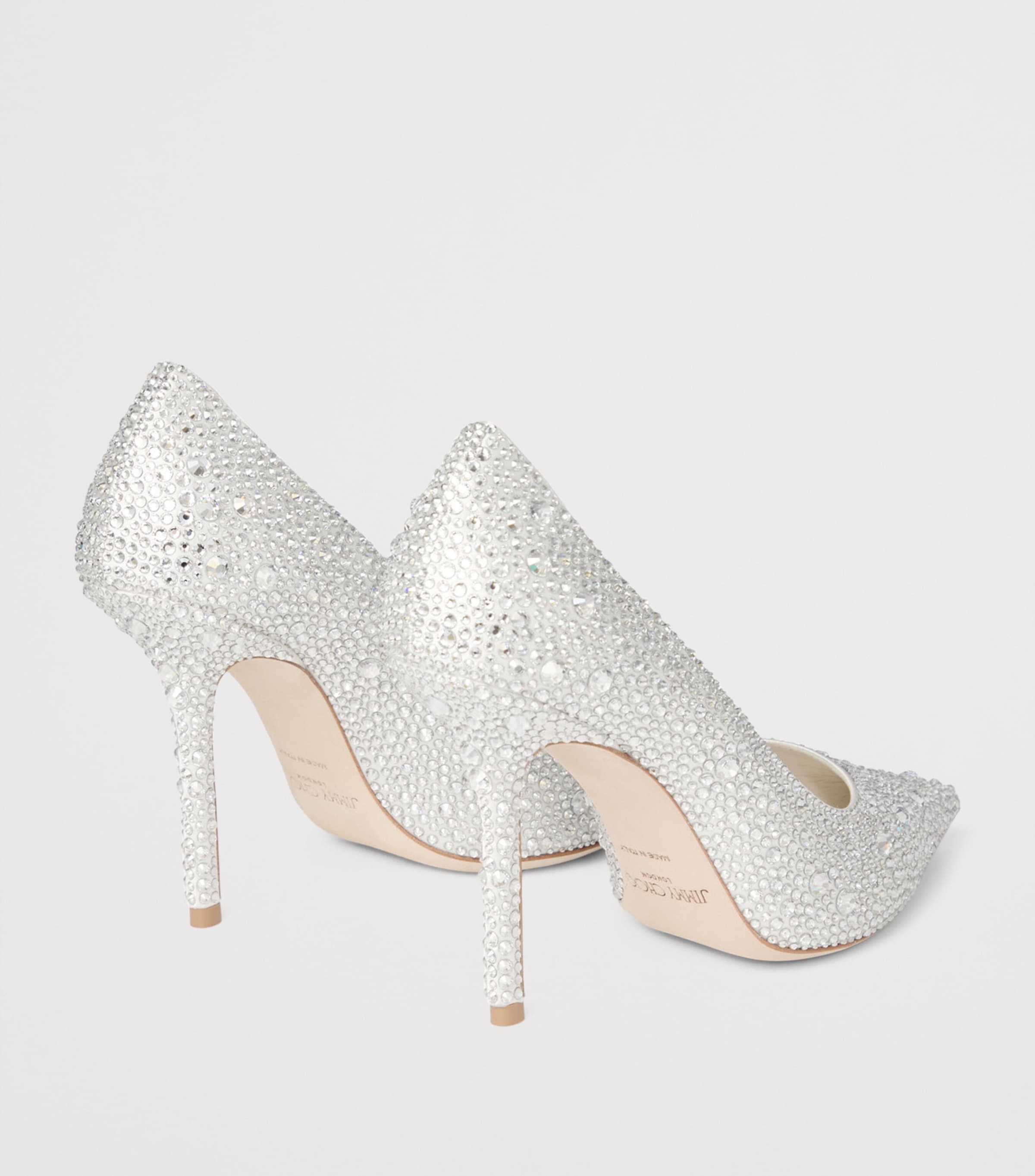 Love 100 Embellished Satin Pumps IVORY/CRYSTAL Image 3
