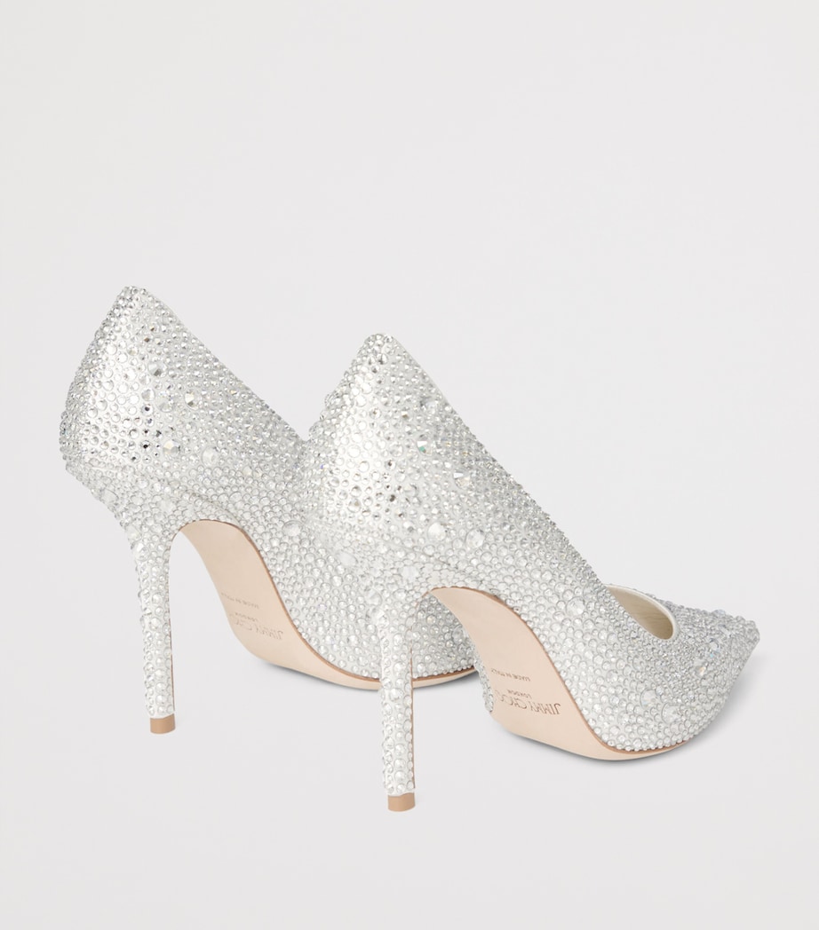Love 100 Embellished Satin Pumps IVORY/CRYSTAL Image 3