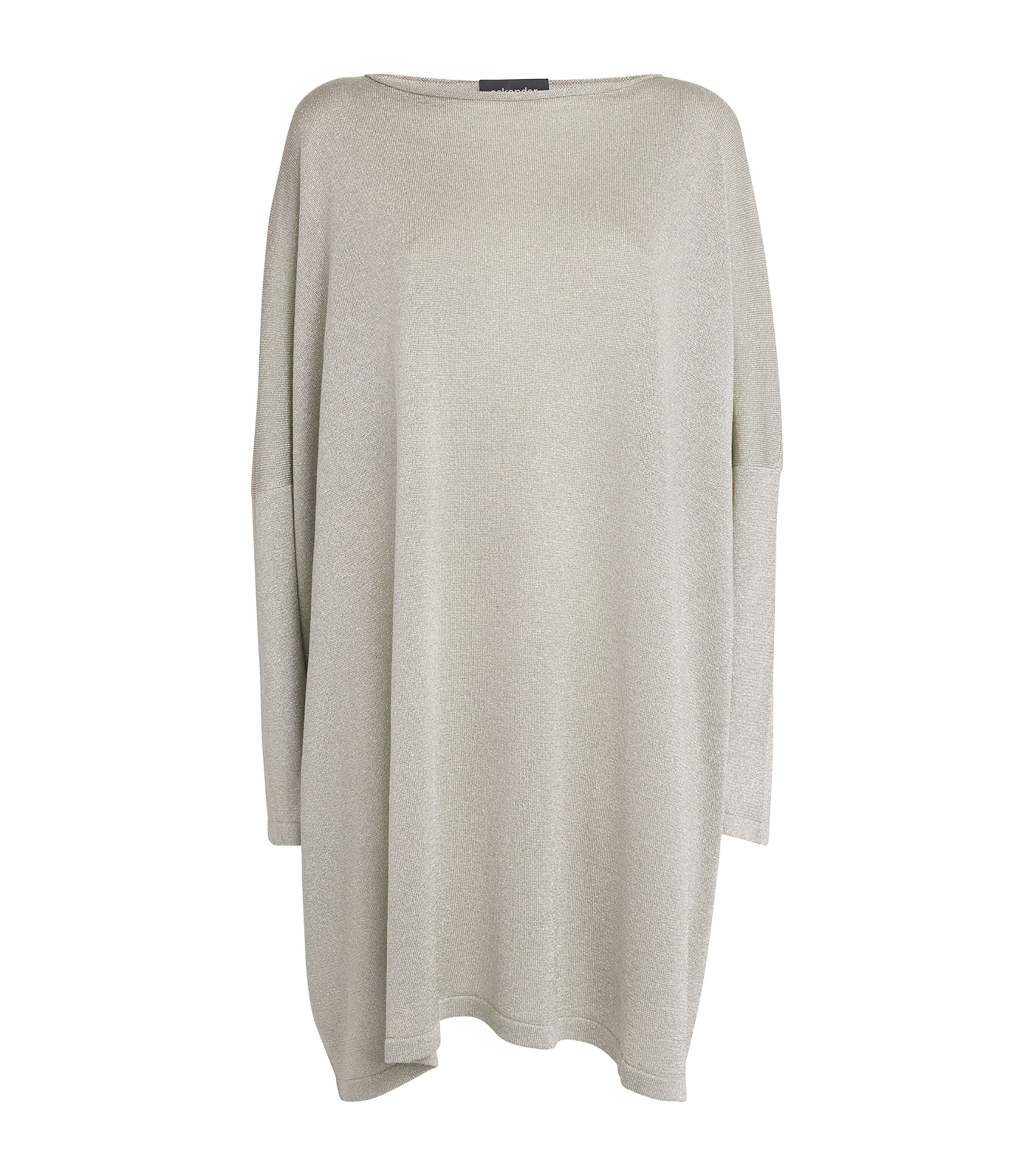 ESKANDAR METALLISED SLASH-NECK KAFTAN 