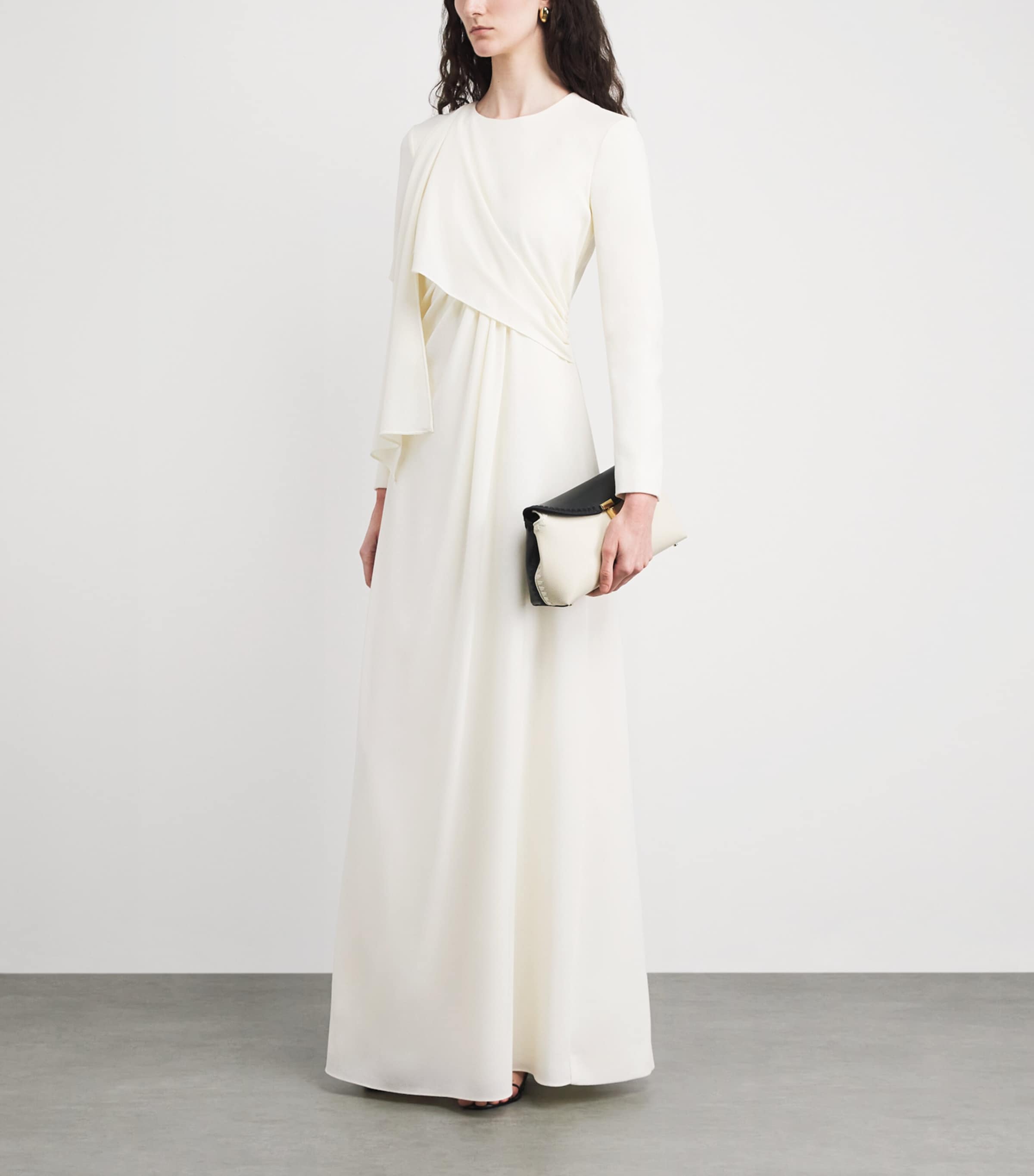 Emilia Wickstead Womens Wool Crepe Aleska Maxi Dress Ivory Image 2