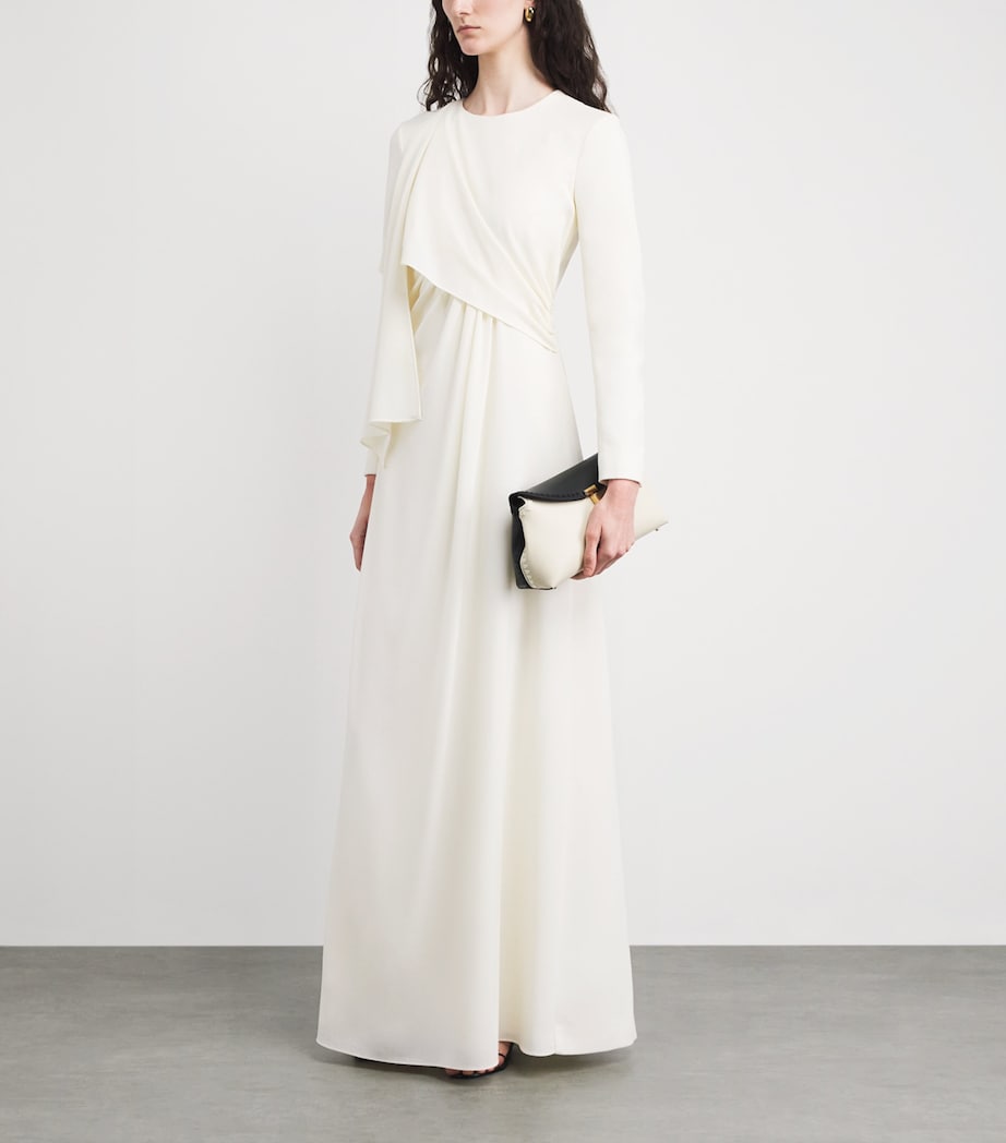 Emilia Wickstead Womens Wool Crepe Aleska Maxi Dress Ivory Image 2