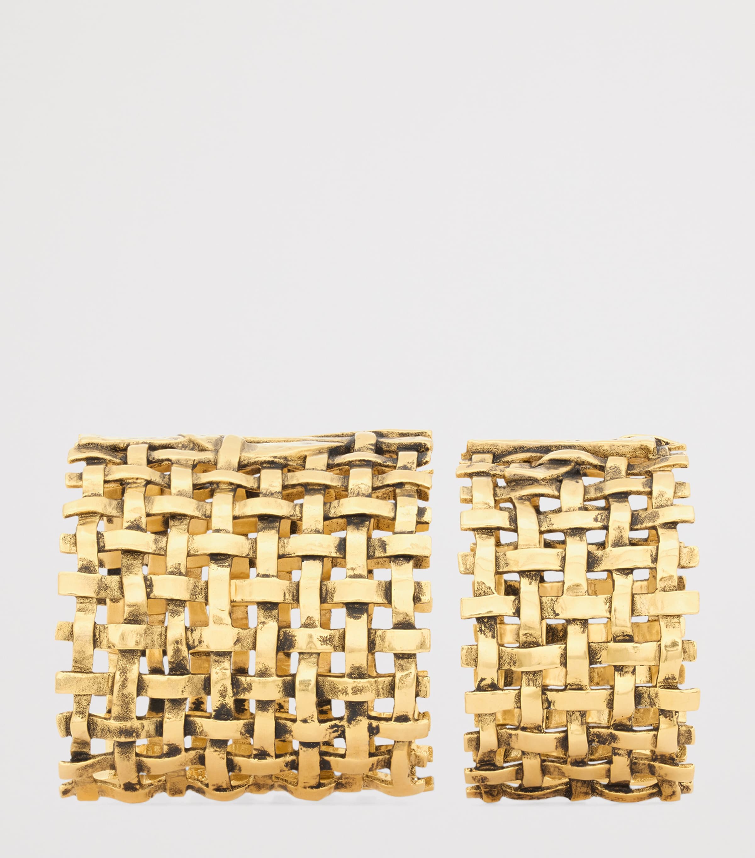 Saint Laurent Hammered Cassandre Cuff Bracelets (Set of 2) Image 4