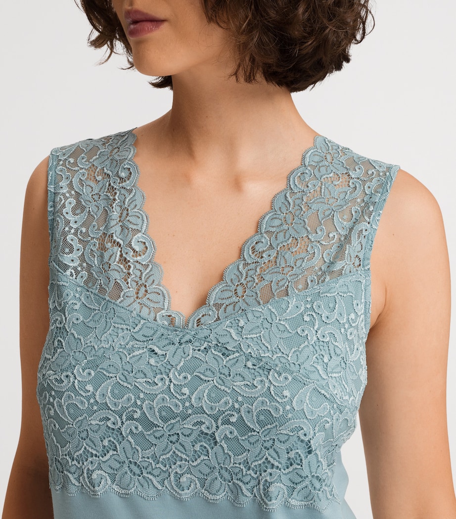 Cotton Lace-Trim Moments Nightdress TOURMALINE BLUE Image 6